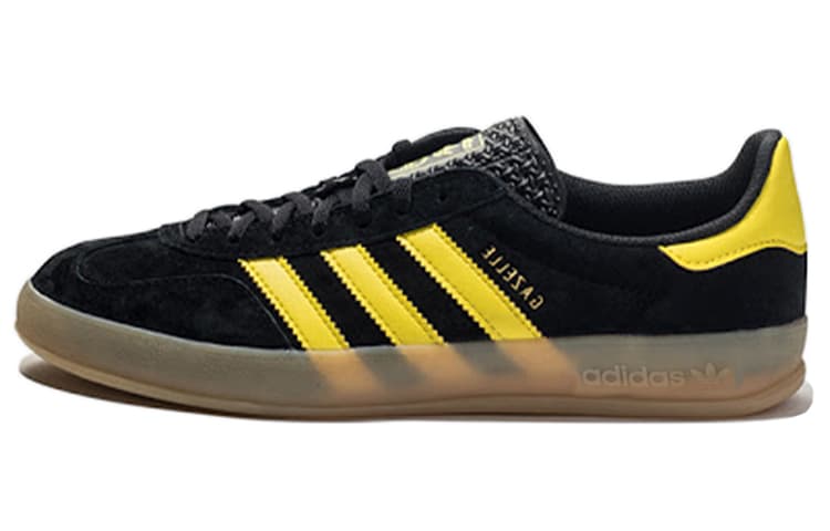adidas Originals Gazelle Indoor Anti-Slip Wear-Resistant Lightweight Low-Top Skateboard Shoes Men's Black Yellow