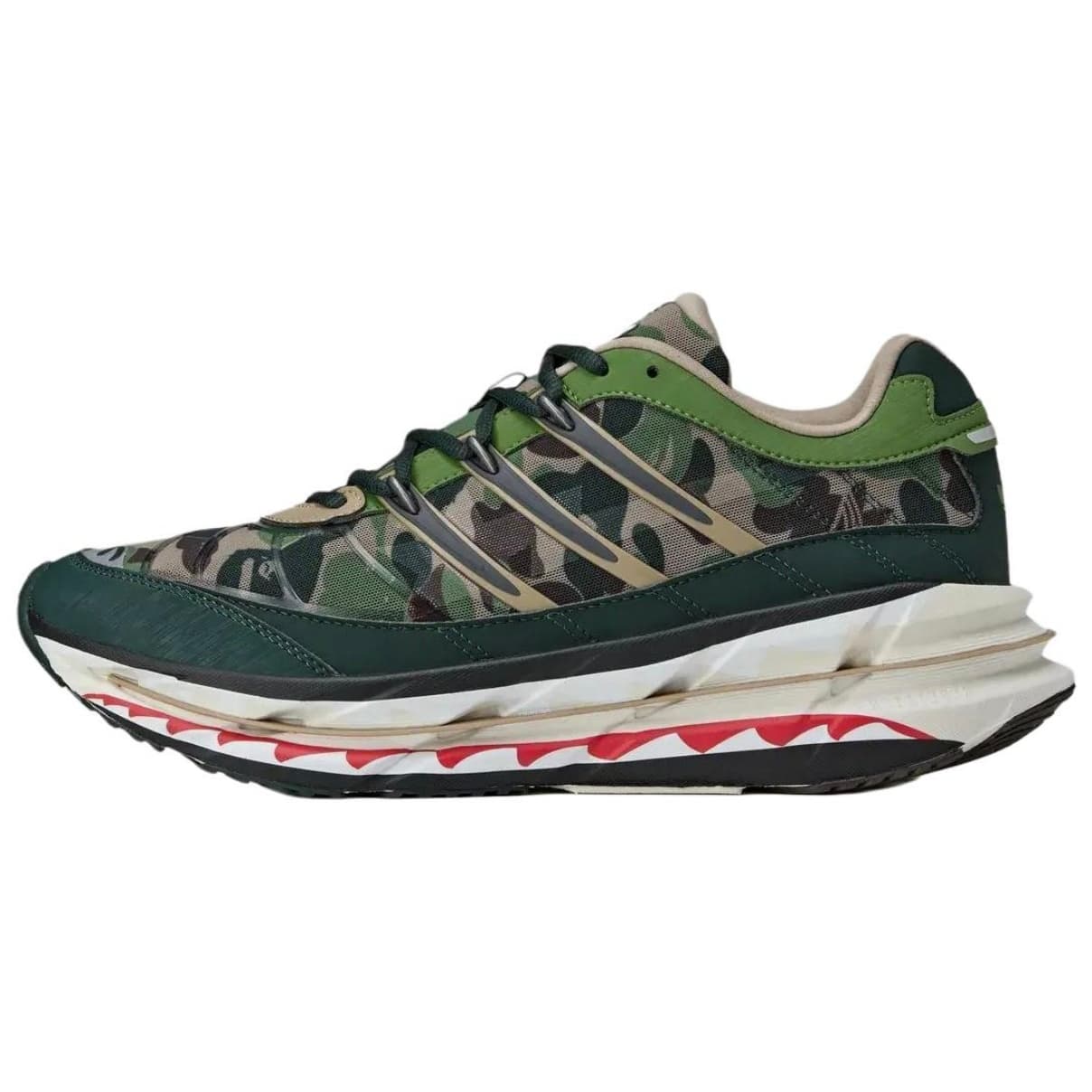 A BATHING BAPE × adidas originals Adistar Versatile Comfortable Durable Low-Top Casual Running Shoes Unisex Camo Green