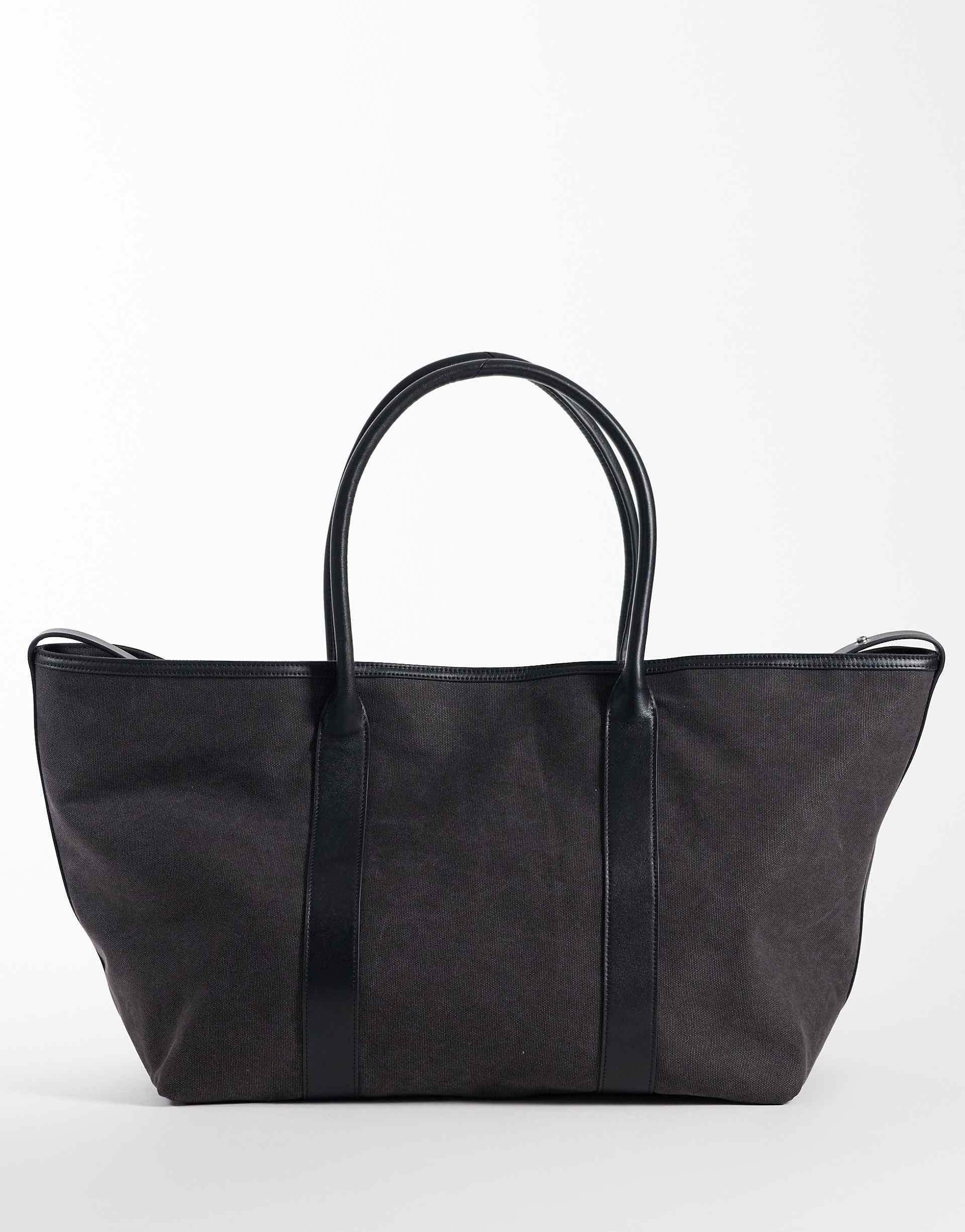 ARKET canvas oversized tote bag in black