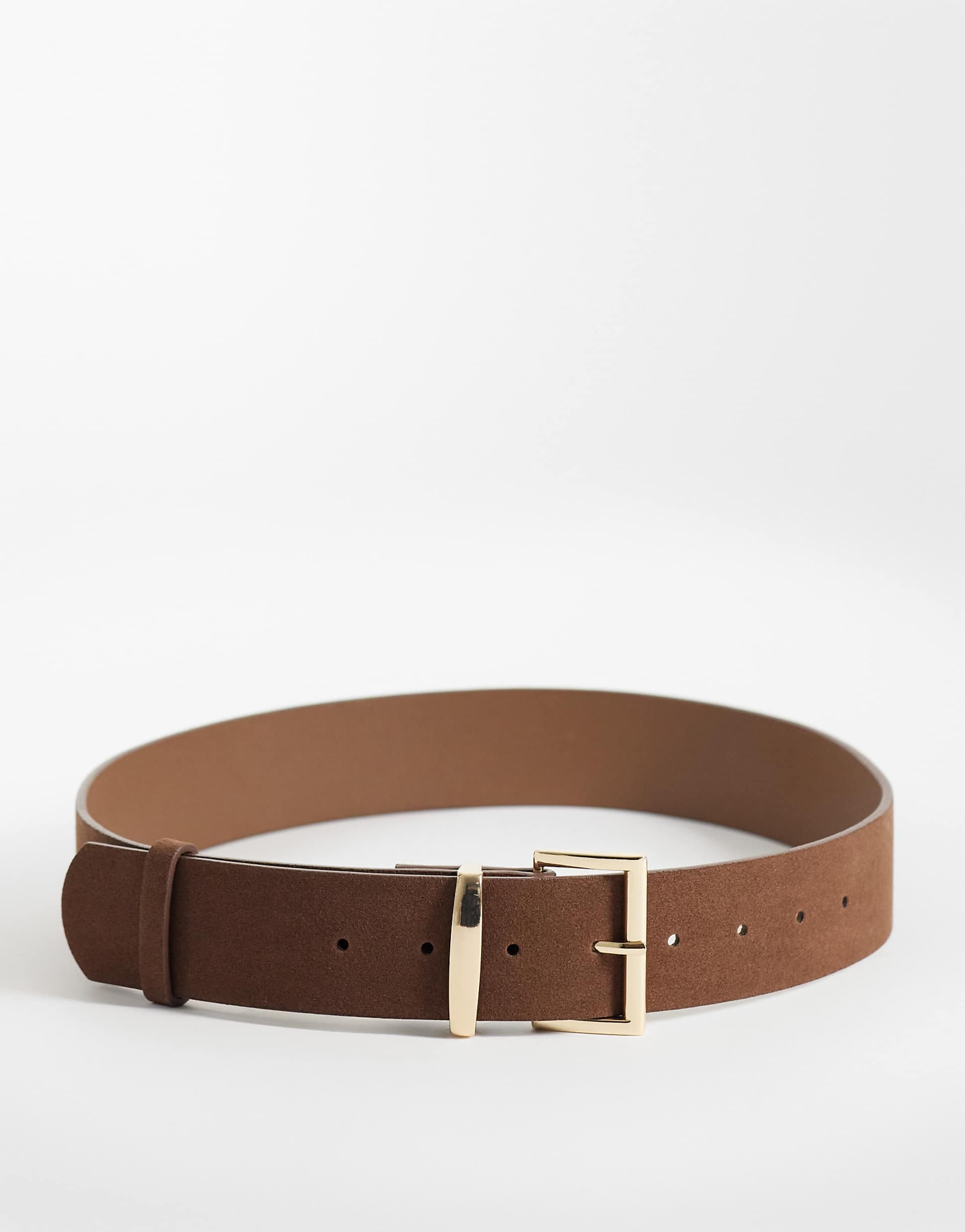 My Accessories minimal classic belt in brown