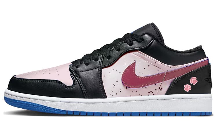 JORDAN Air JORDAN 1 Vintage Basketball Shoes Women's Low-Top Black Pink