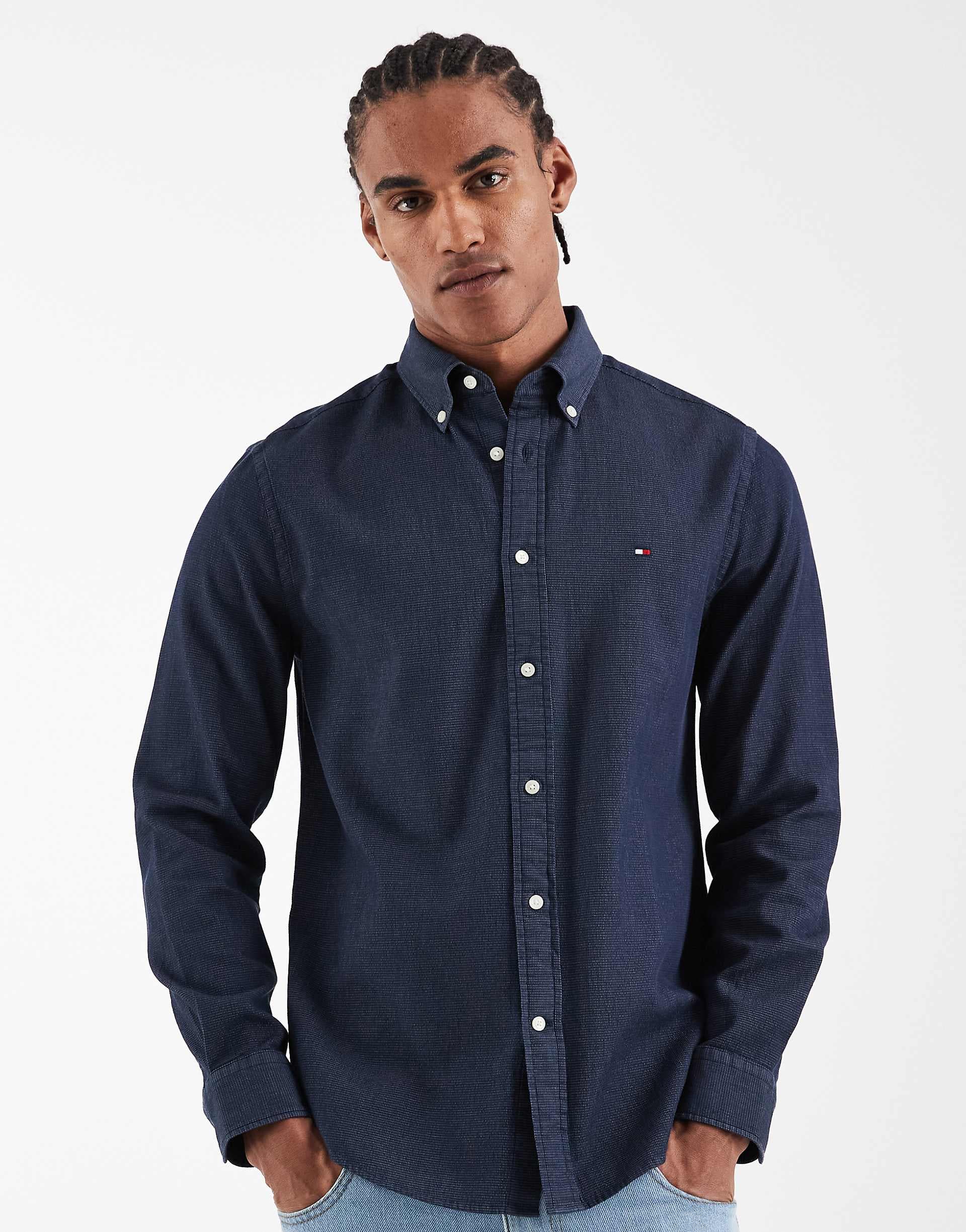 Tommy Hilfiger regular fit poplin shirt in charcoal