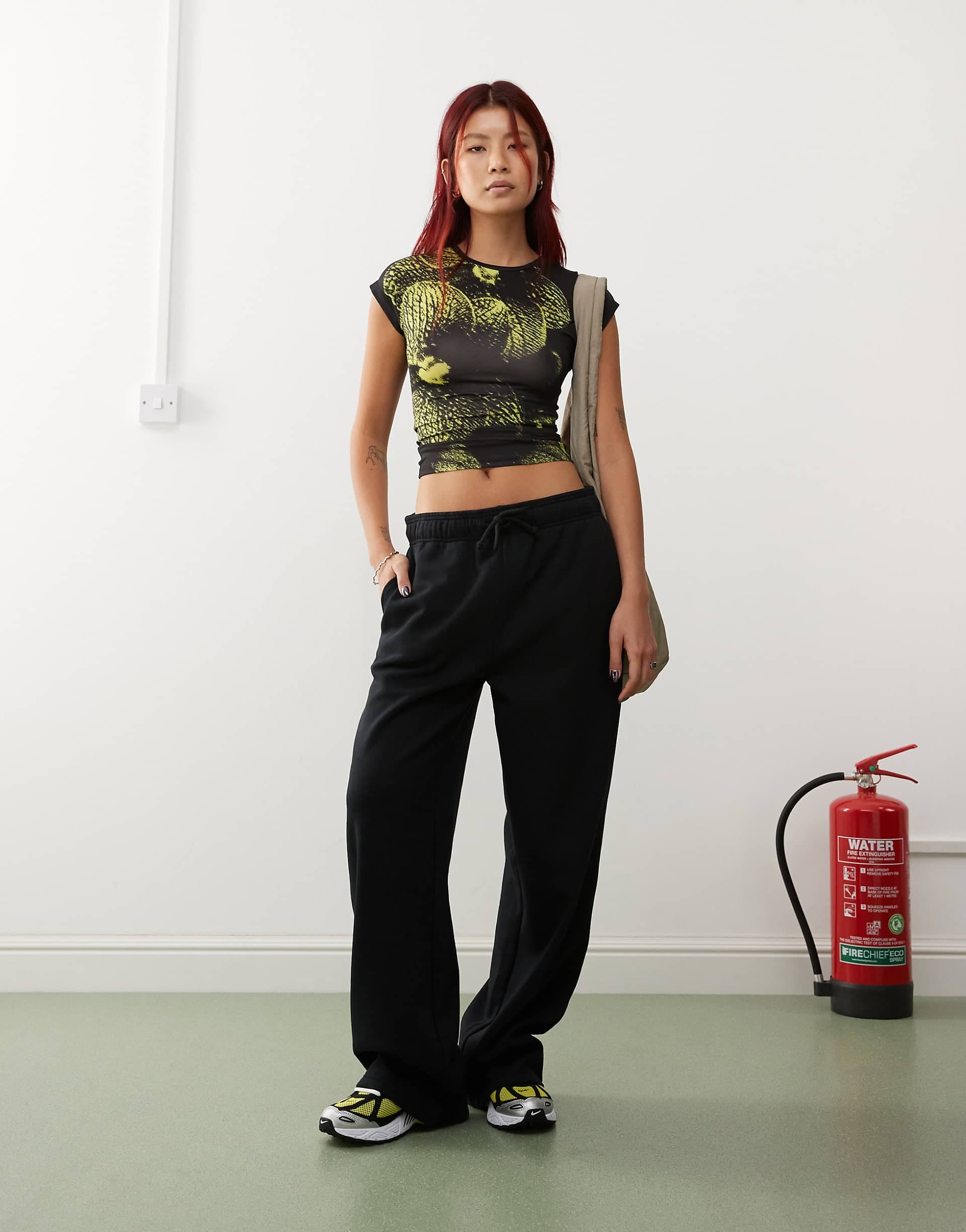 COLLUSION washed straight leg sweatpants in black