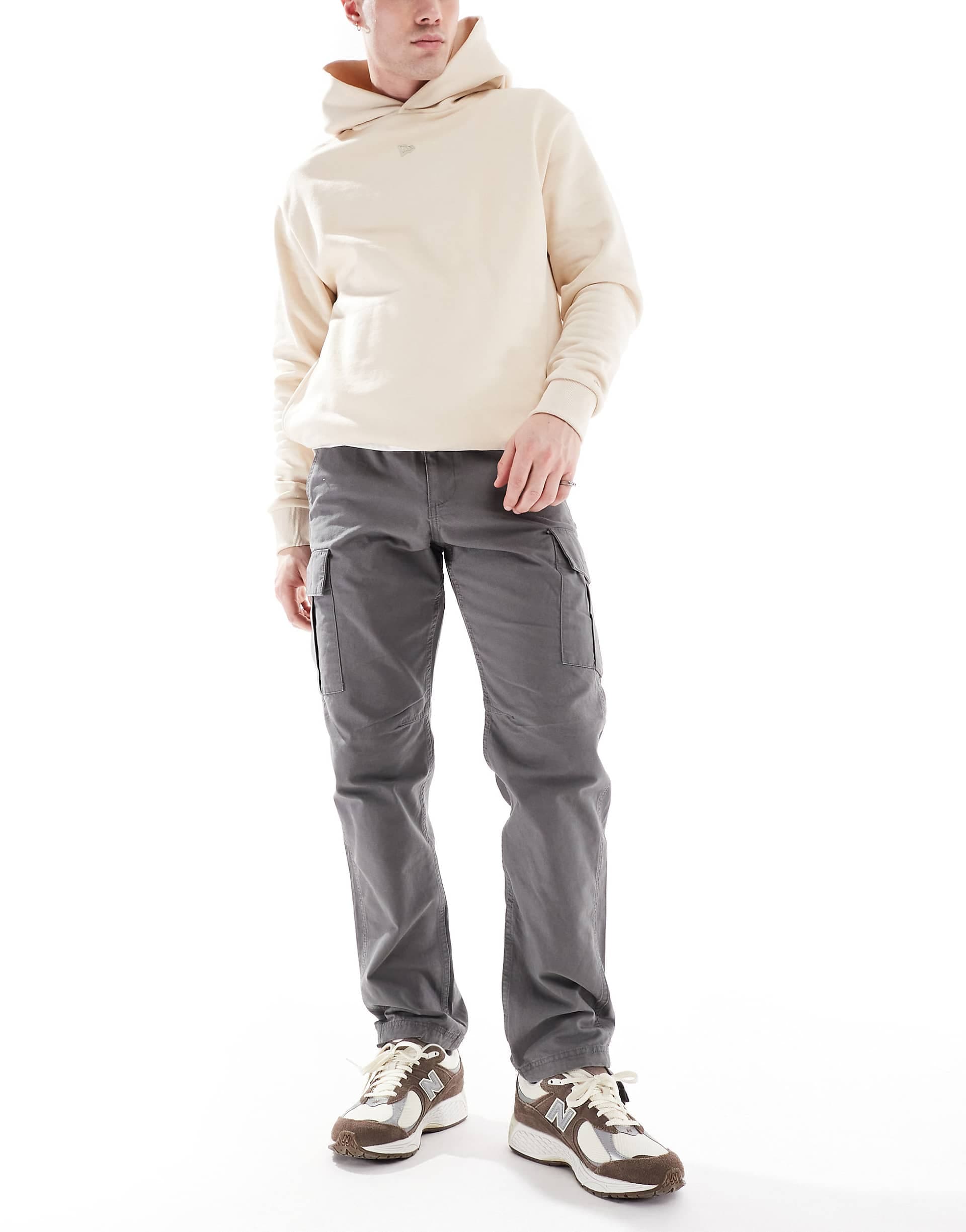 Jack & Jones loose fit cargo pants in dark gray