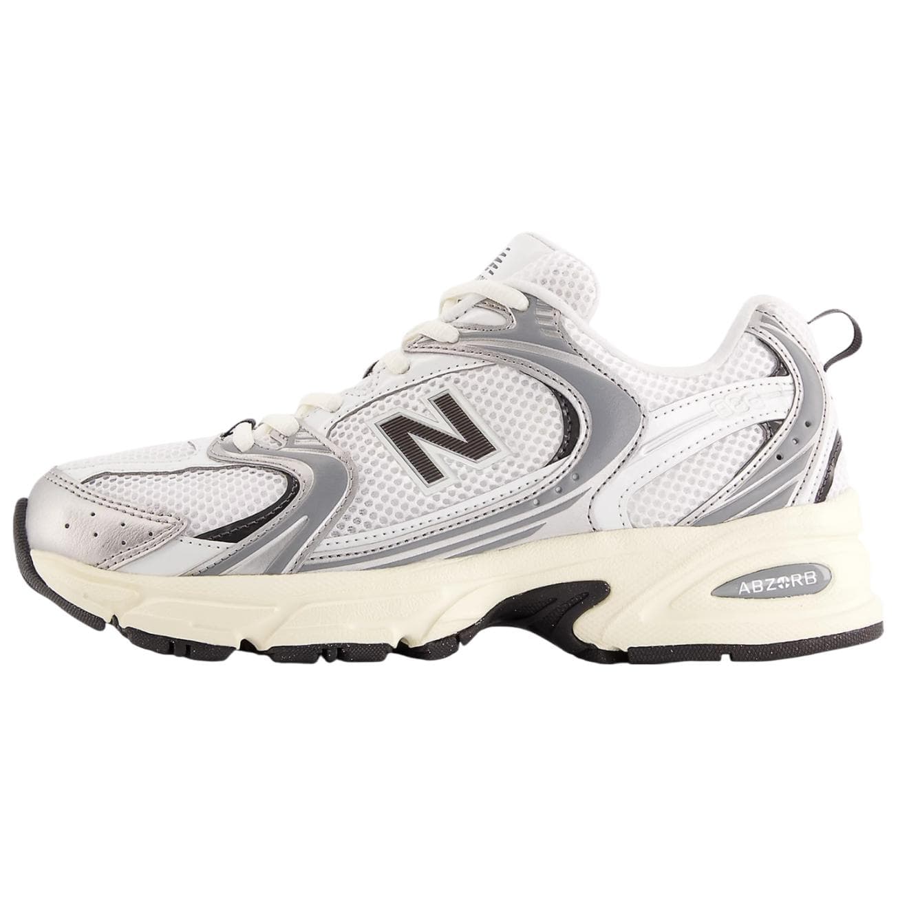 New Balance NB 530 Comfortable Lightweight Fabric Wear-Resistant Low-Top Training Running Shoes Unisex Silver White