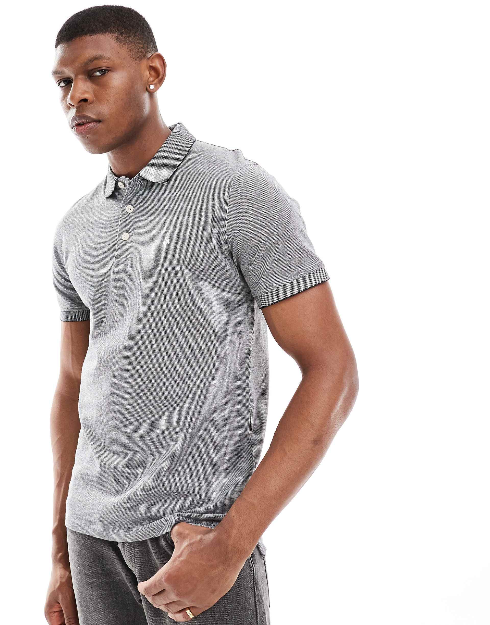 Jack & Jones pique polo in gray