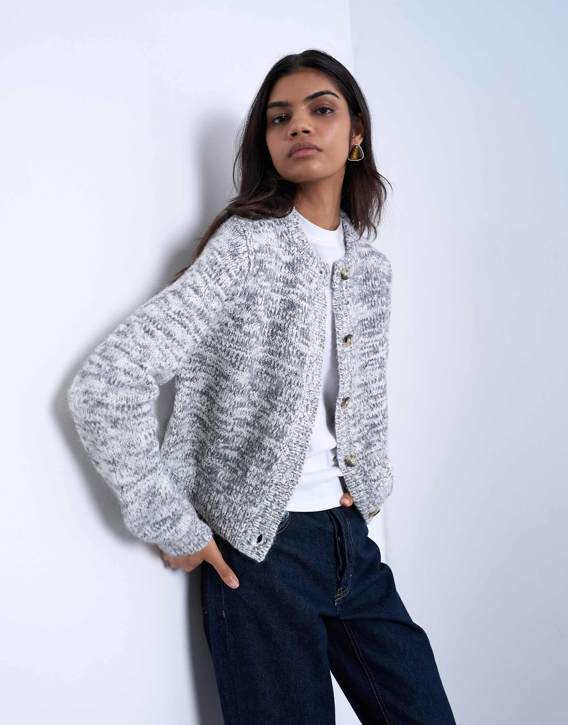 Topshop knit salt and pepper cardigan