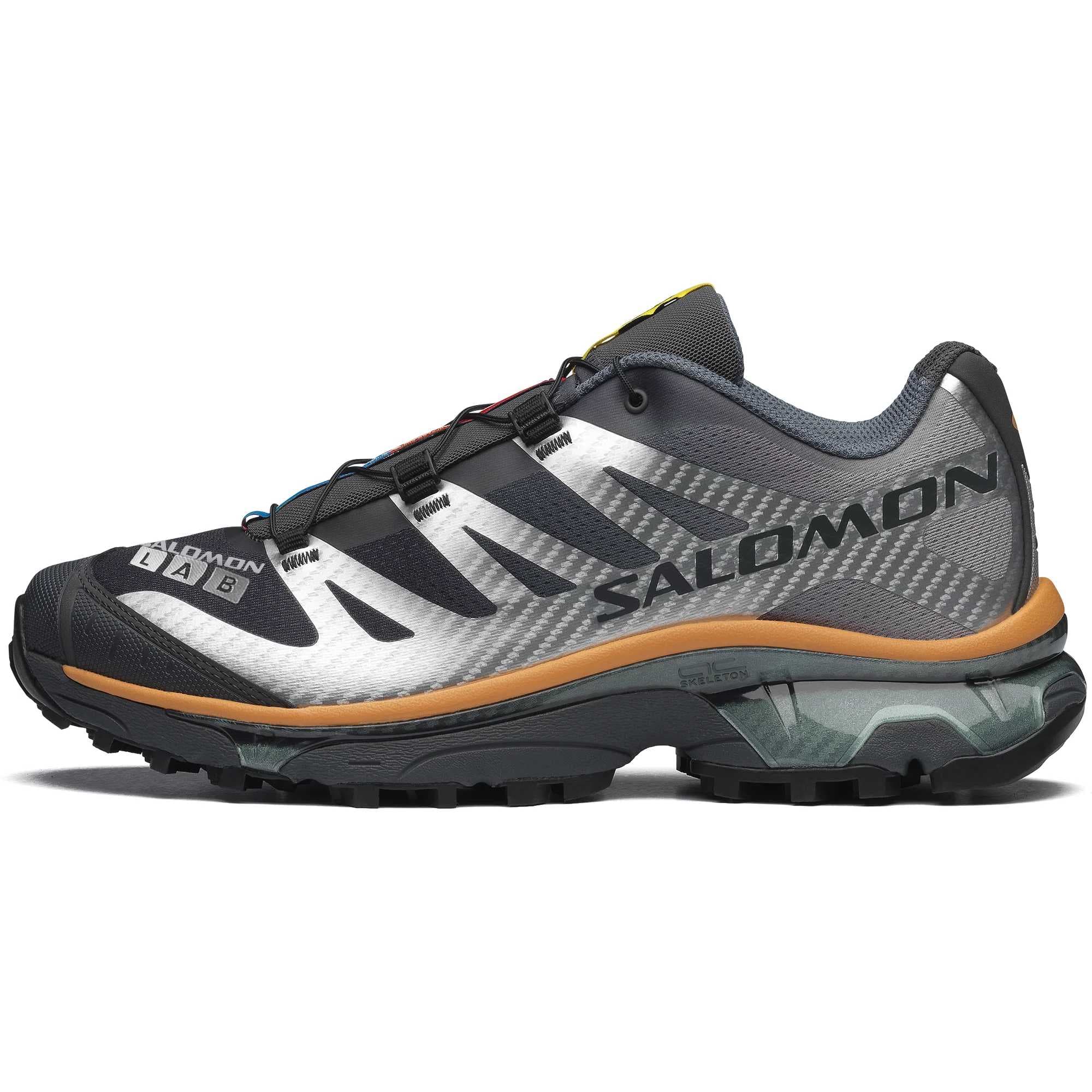 SALOMON XT-4 OG Eye-Catching Fit Cushioned Wear-Resistant Supportive Lightweight Low-Top Outdoor Functional Shoes Unisex Asphalt Grey Silver Mineral Orange