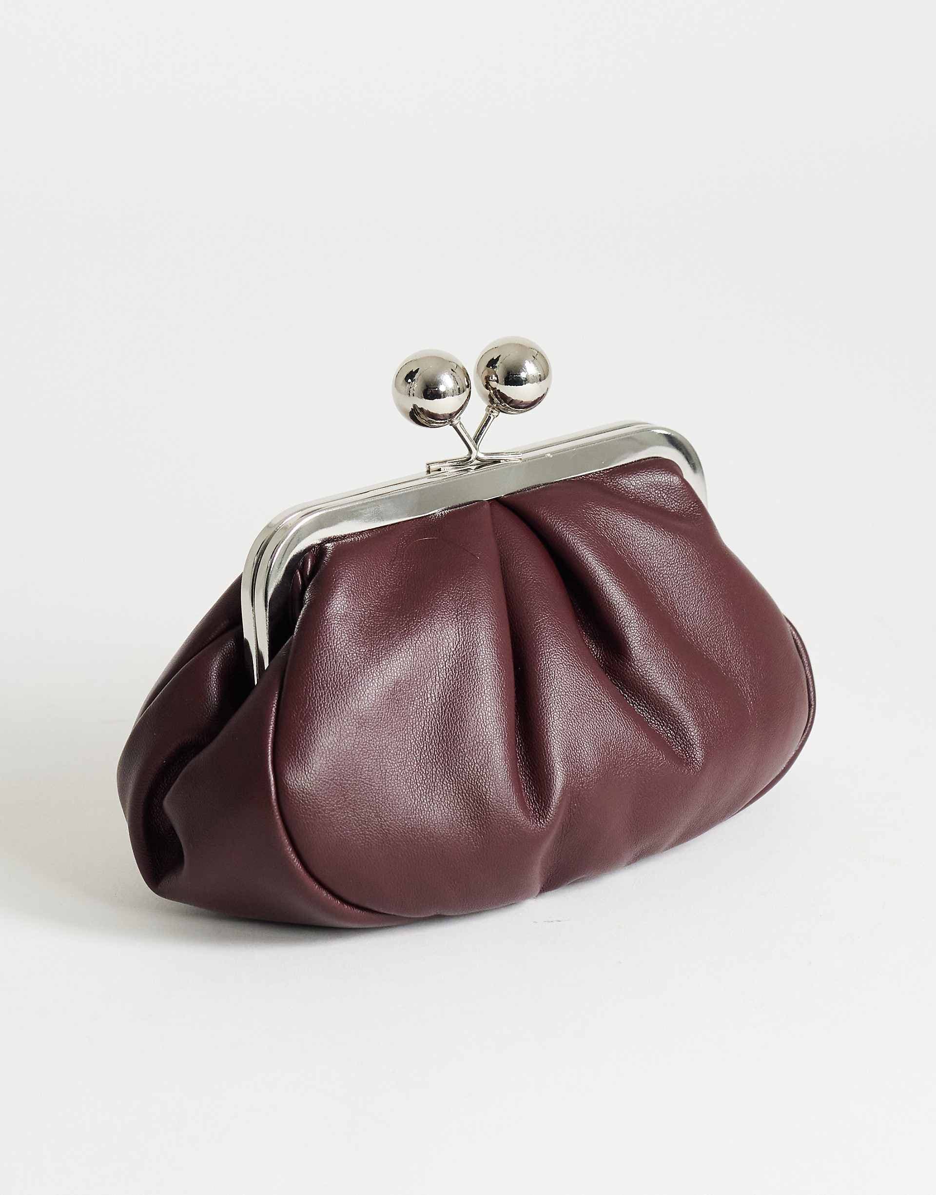 Topshop Clover small clutch bag in aubergine