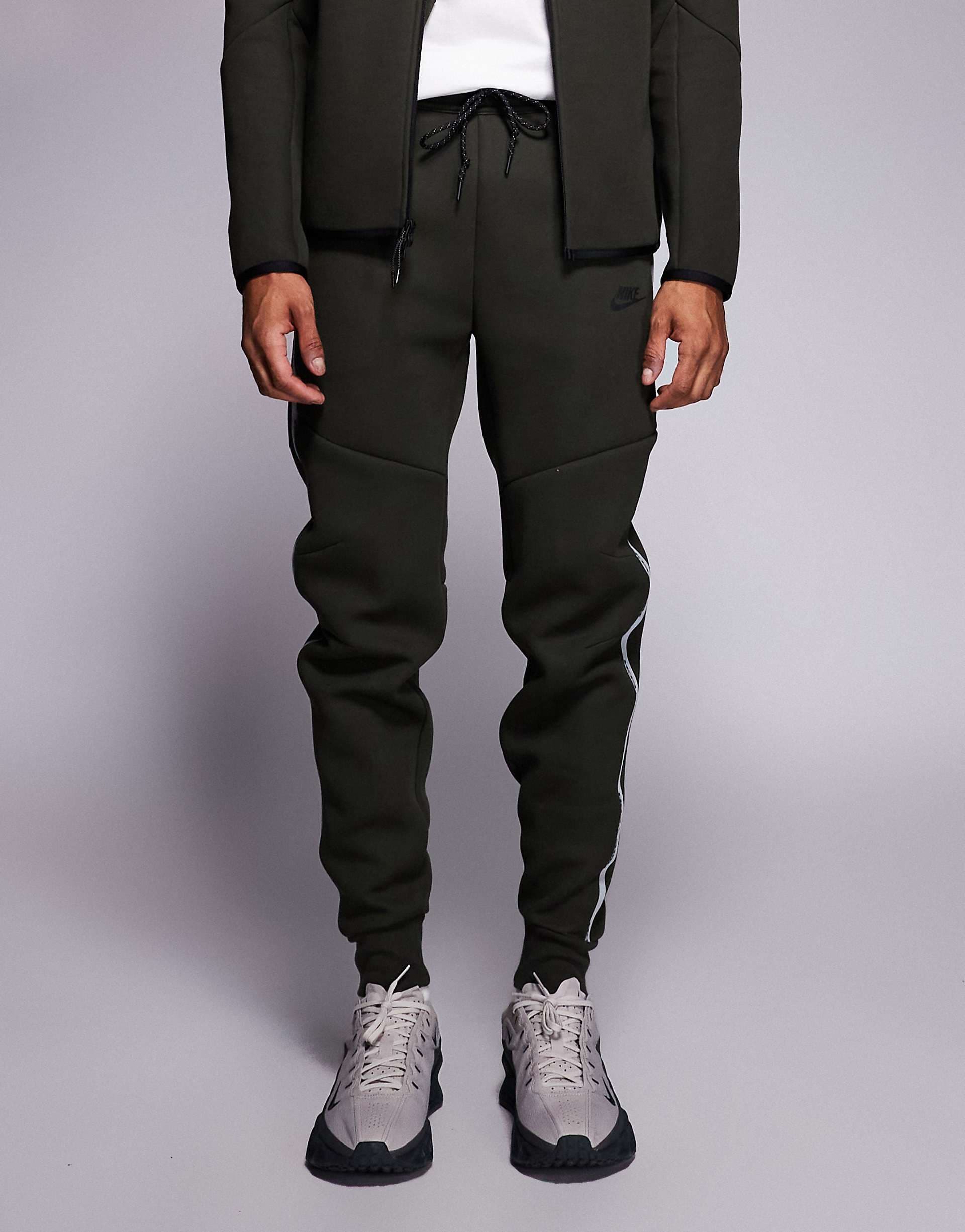 Nike Tech Fleece reflective sweatpants in dark green
