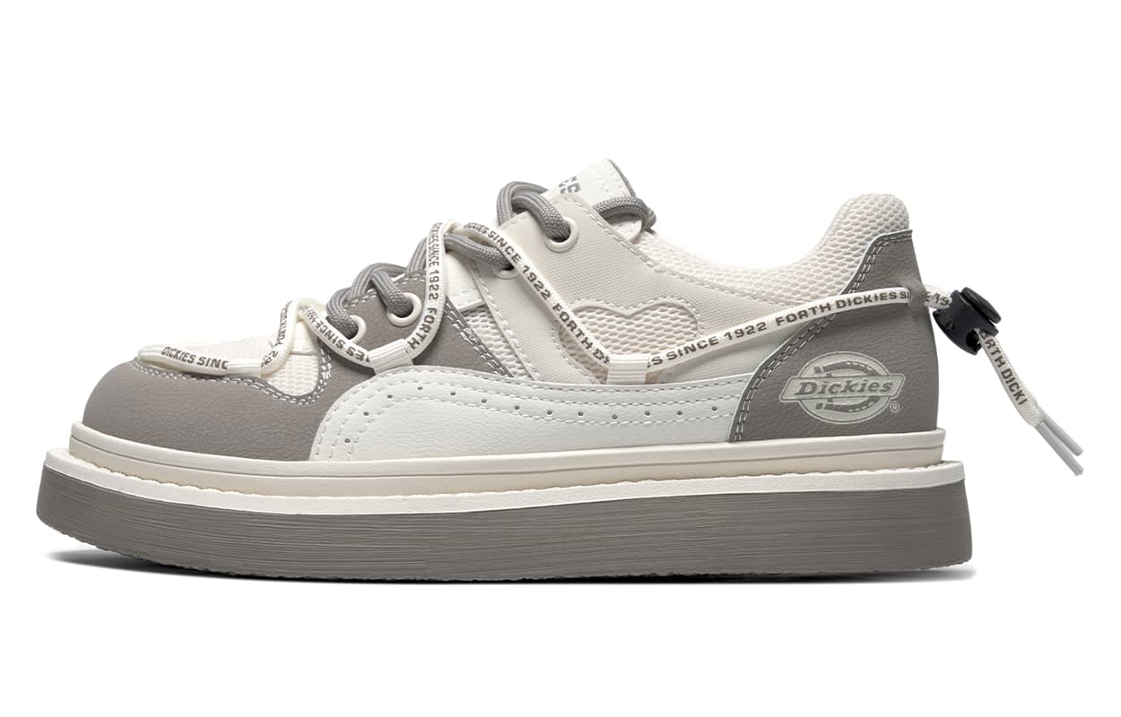 Dickies British Comfort Classic Versatile Thick-Soled Wear-Resistant Casual Sporty Retro Low-Top Sneakers Women's Beige Grey