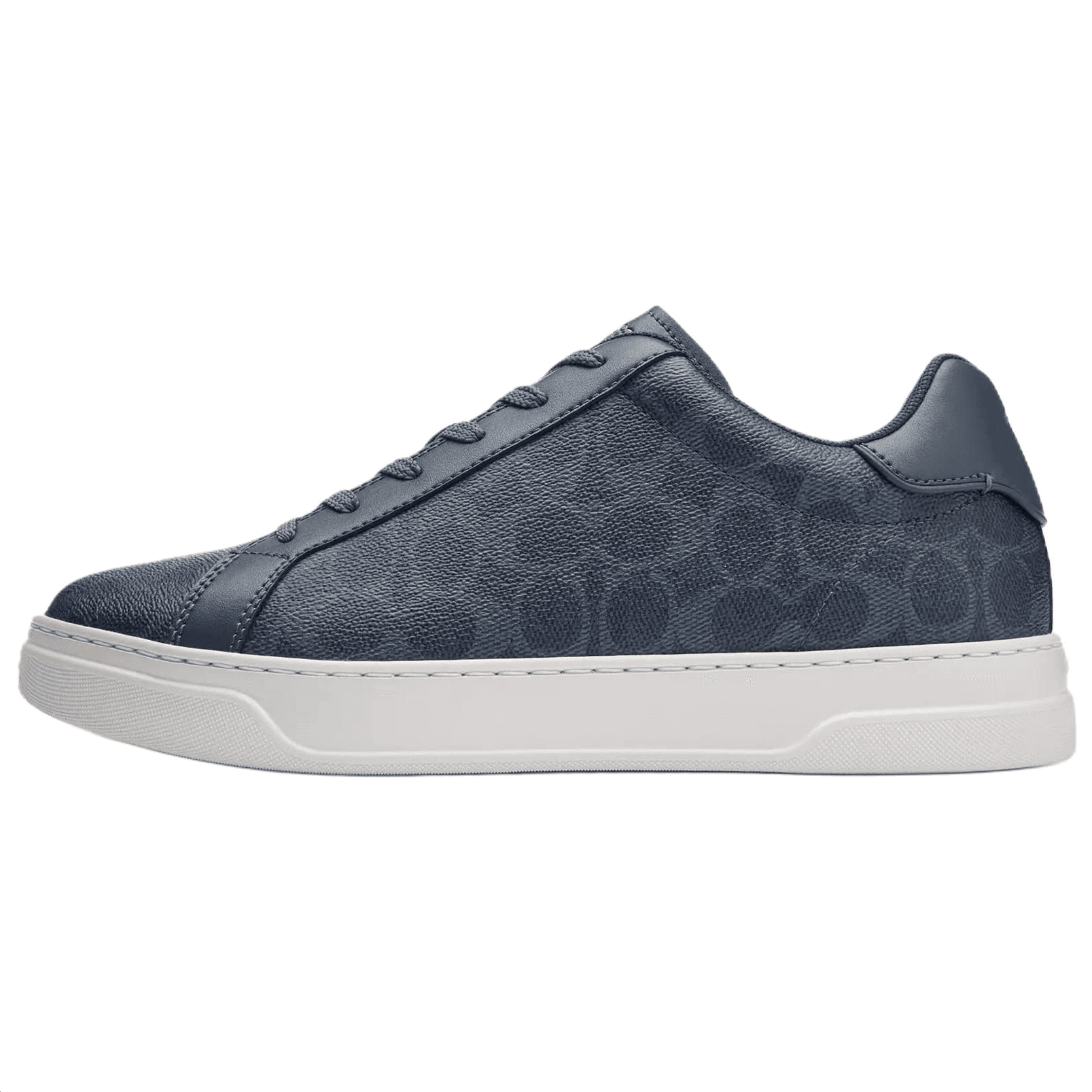COACH Highline Synthetic Leather Cow Split Leather Man-Made Leather Round Toe Lace-Up Low-Top Sneakers Men's Blue