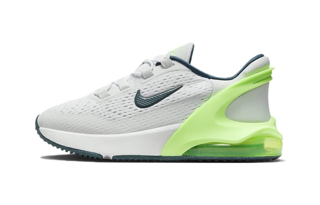 Nike Air Max 270 Cushioning Low Top Kids' Running Shoes White Green Children Aged 3 7 Years Old