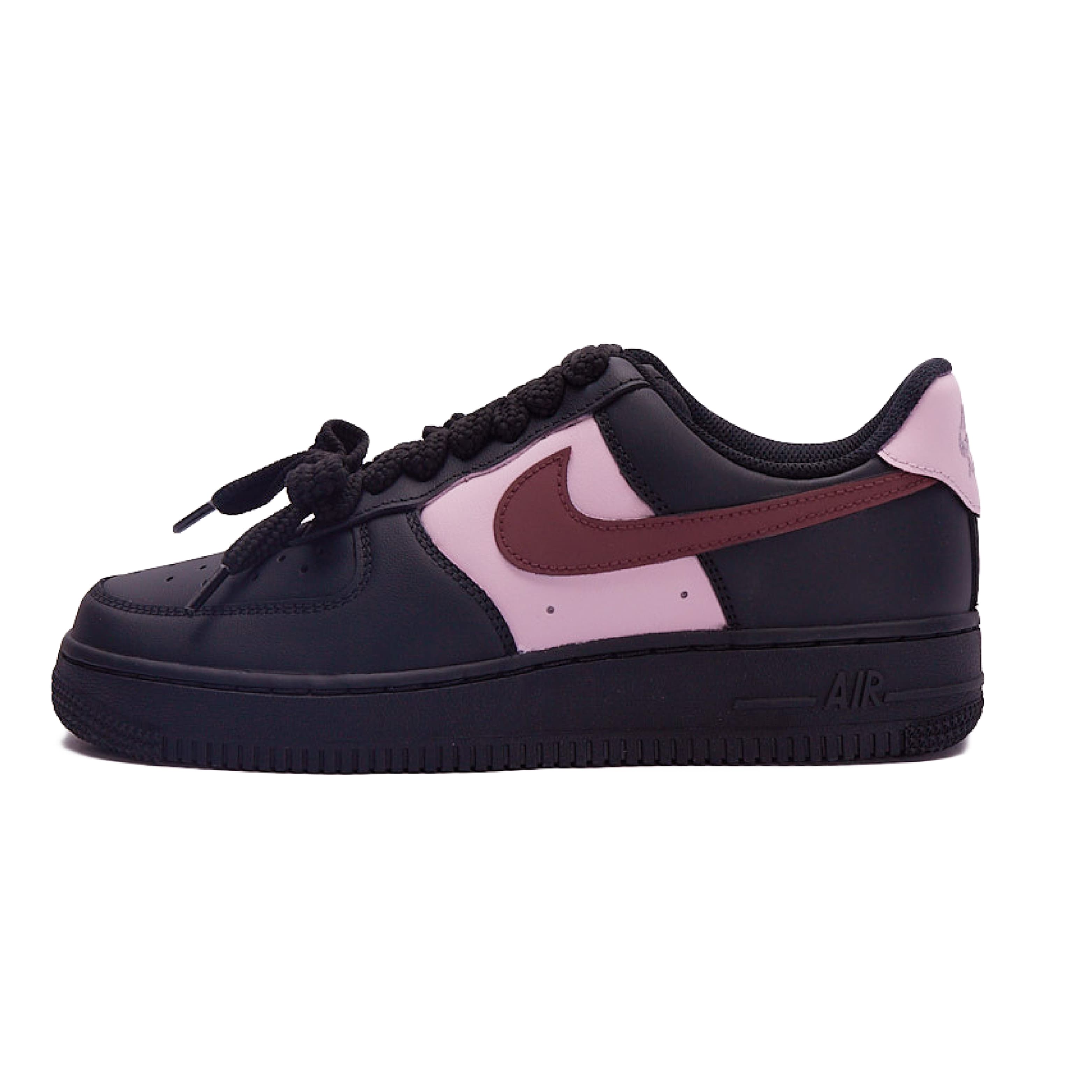 Nike Air Force 1 Anti-Slip Wear-Resistant Low-Top Skateboard Shoes Women's Black Pink