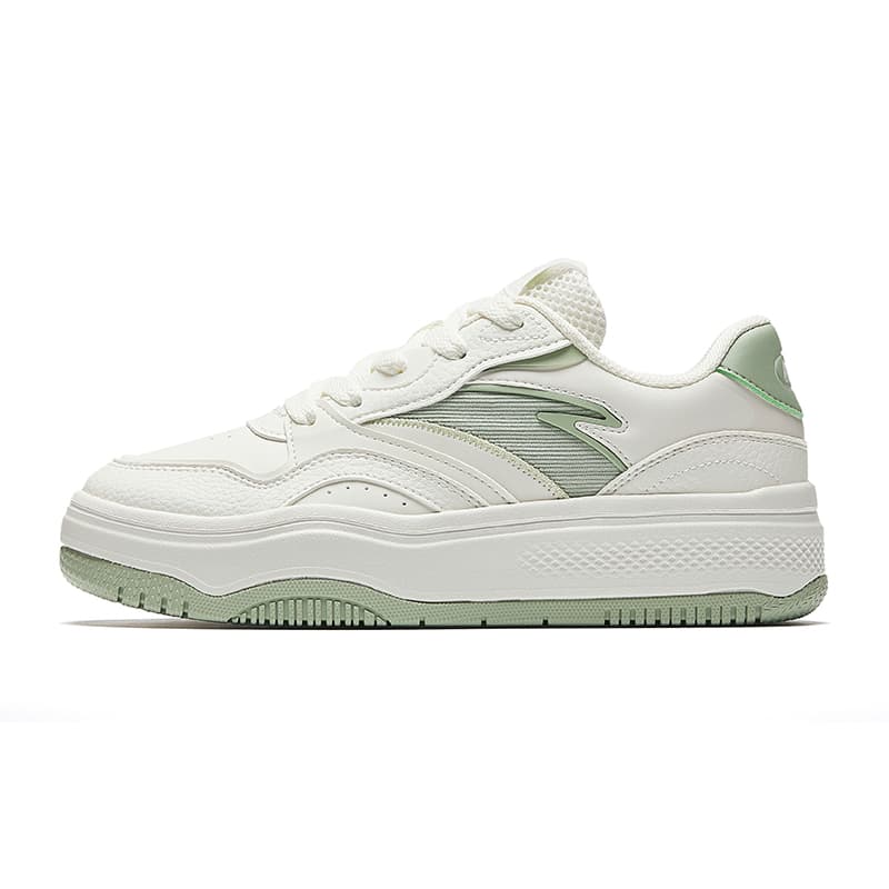Anta Street Stubborn 2 Women's Trendy Casual Platform Lightweight Low-Top Sneakers White Green