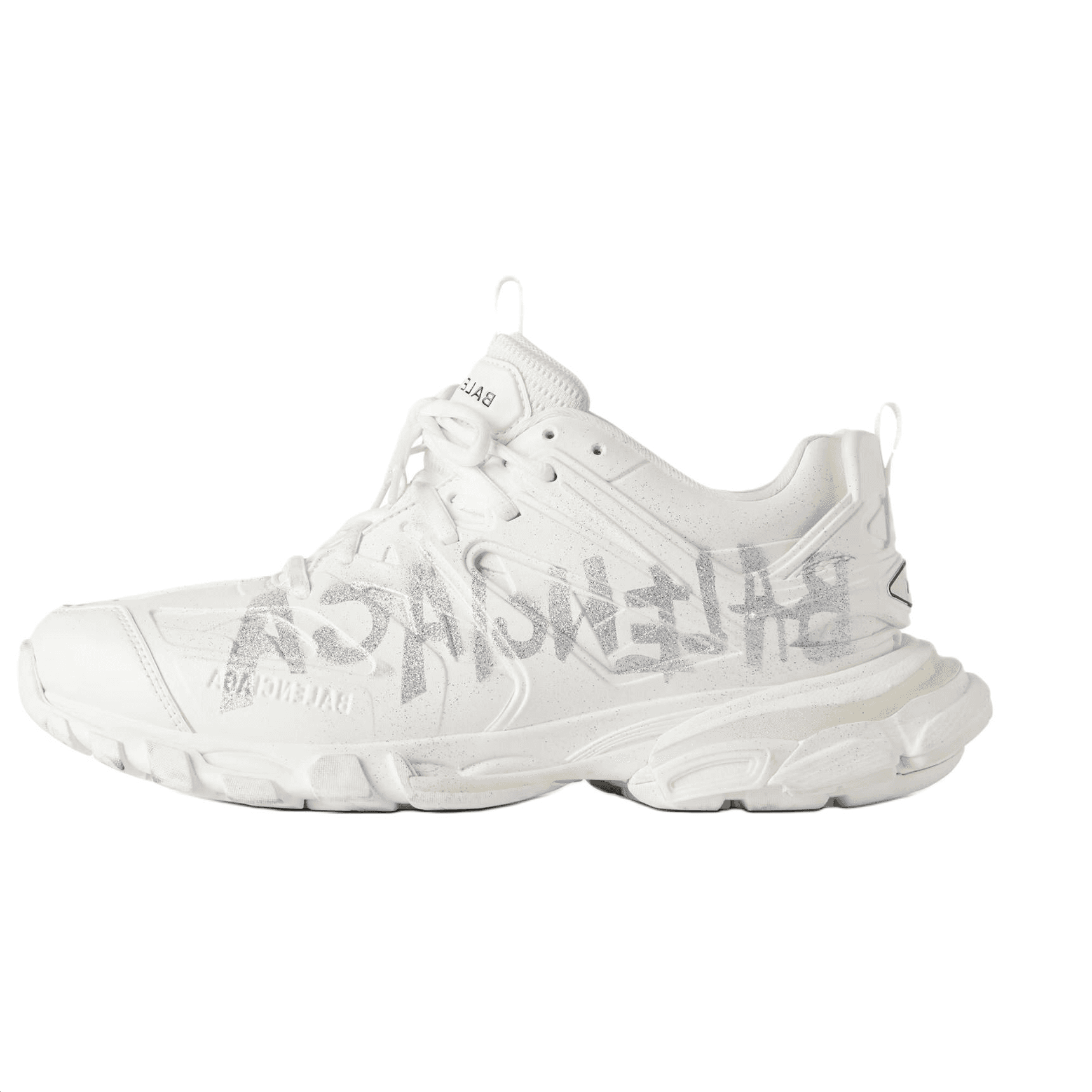 Balenciaga Track Nail Polish Platform Lace-Up Low-Top Dad Shoes Women's White