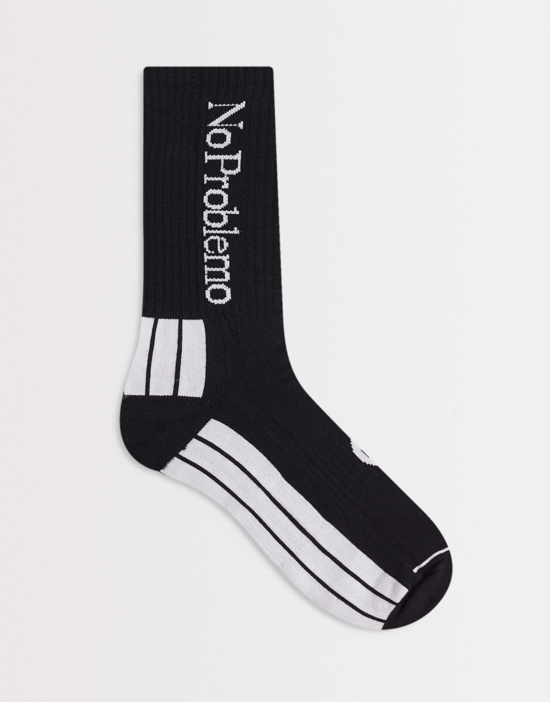 No Problemo logo socks in black