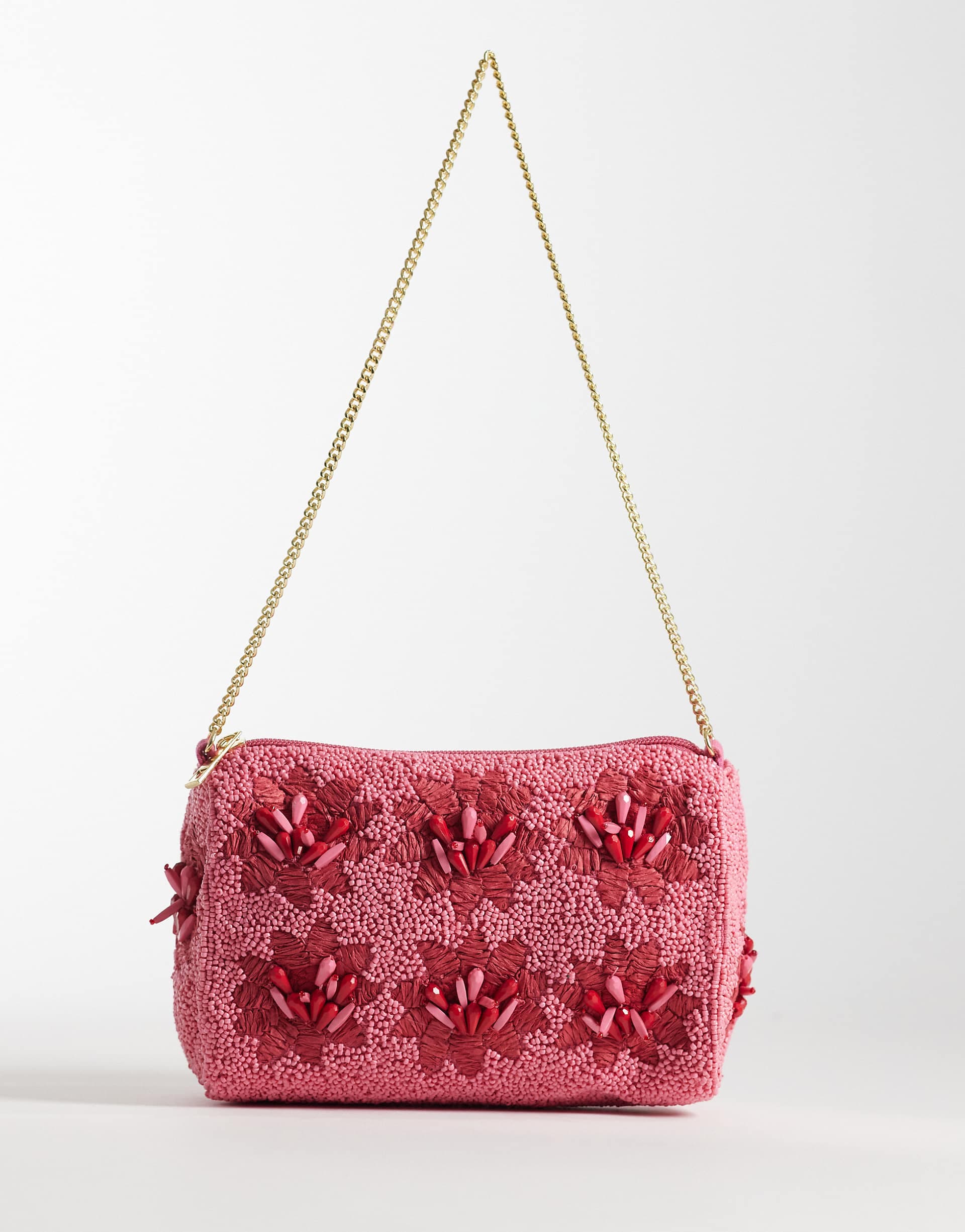 Accessorize floral embellished shoulder bag in pink