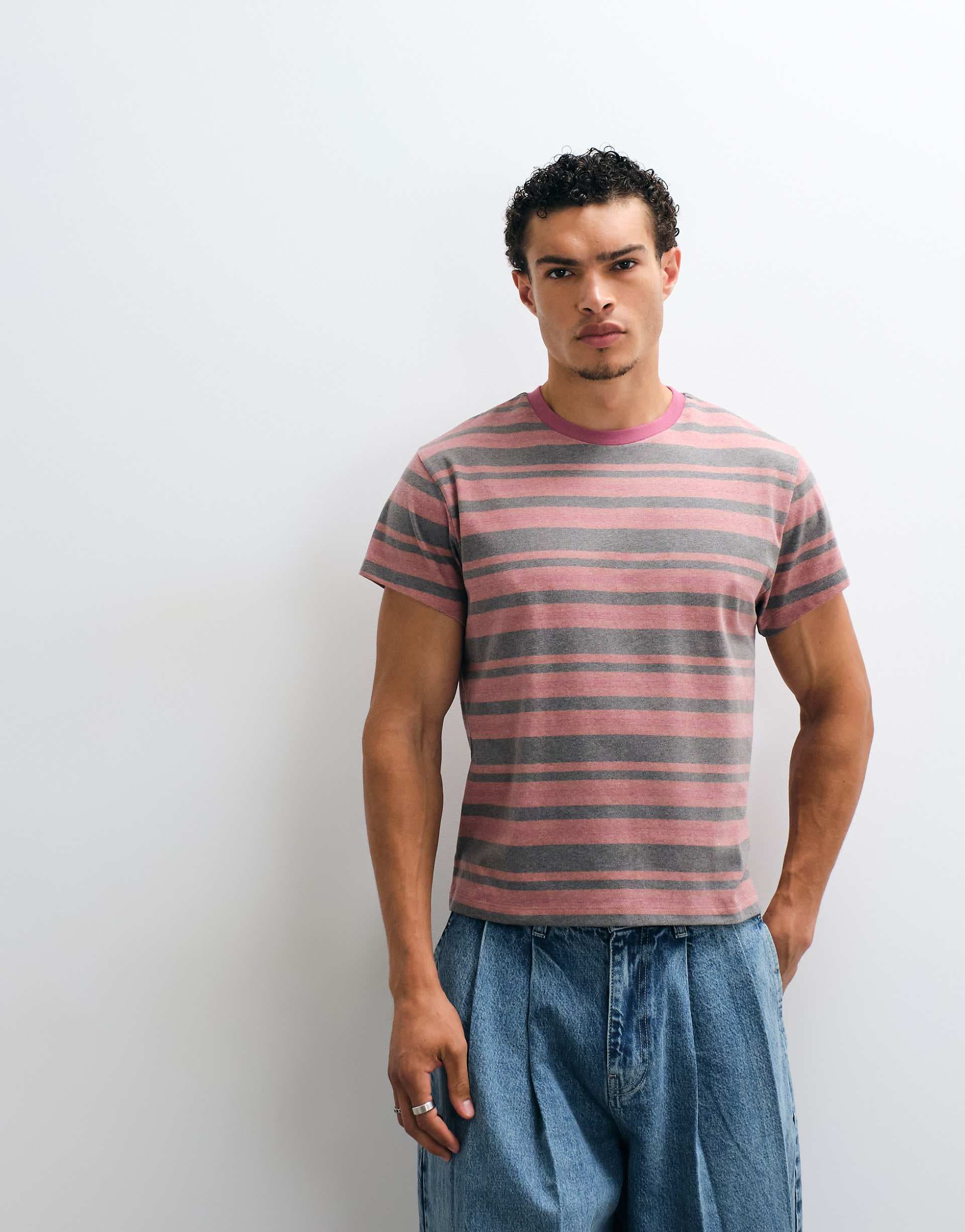 Reclaimed Vintage short sleeve t-shirt in red stripes