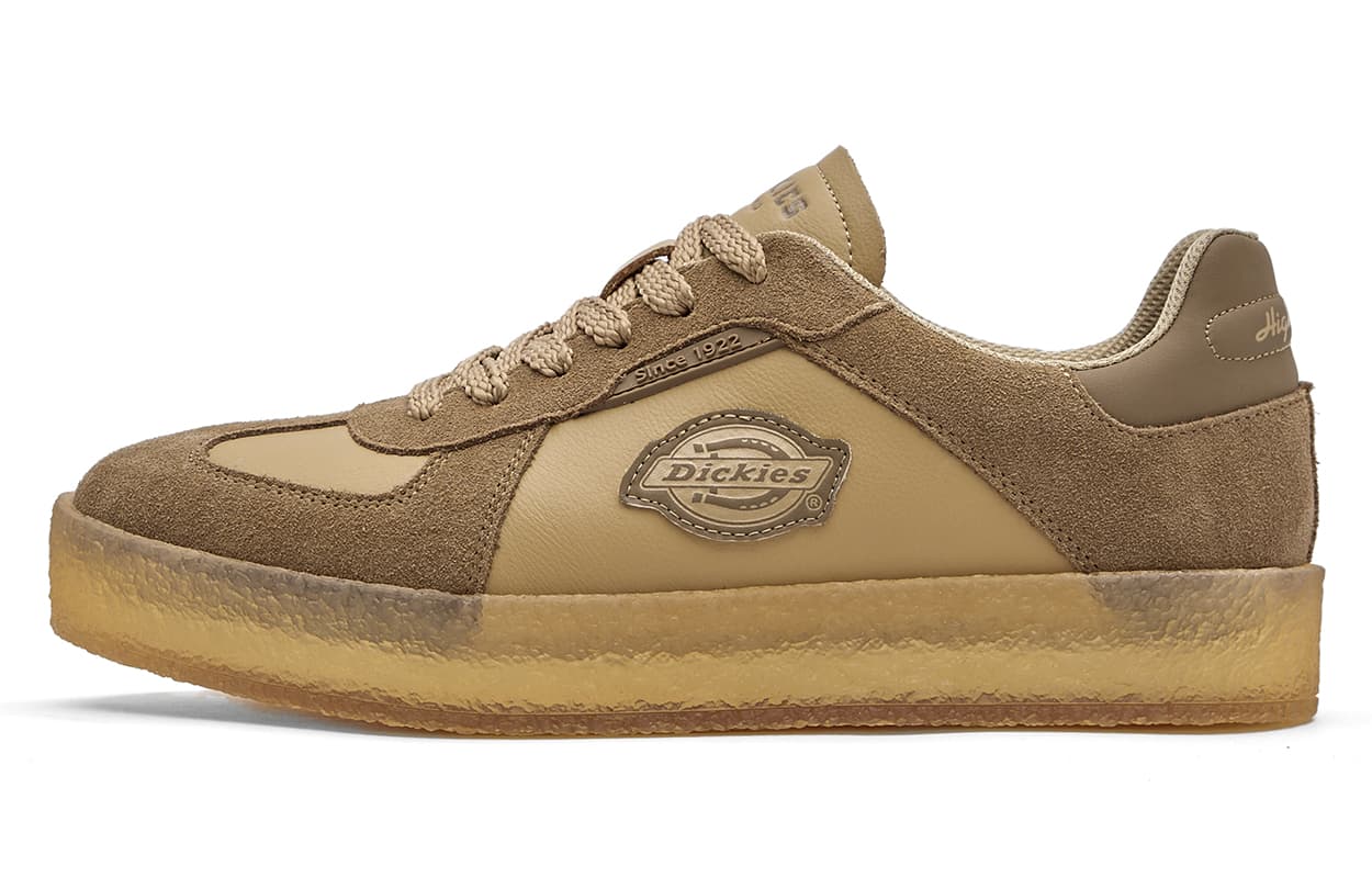 Dickies Split Leather Fashion Trendy Comfort Low-Top Skate Shoes Men's Khaki