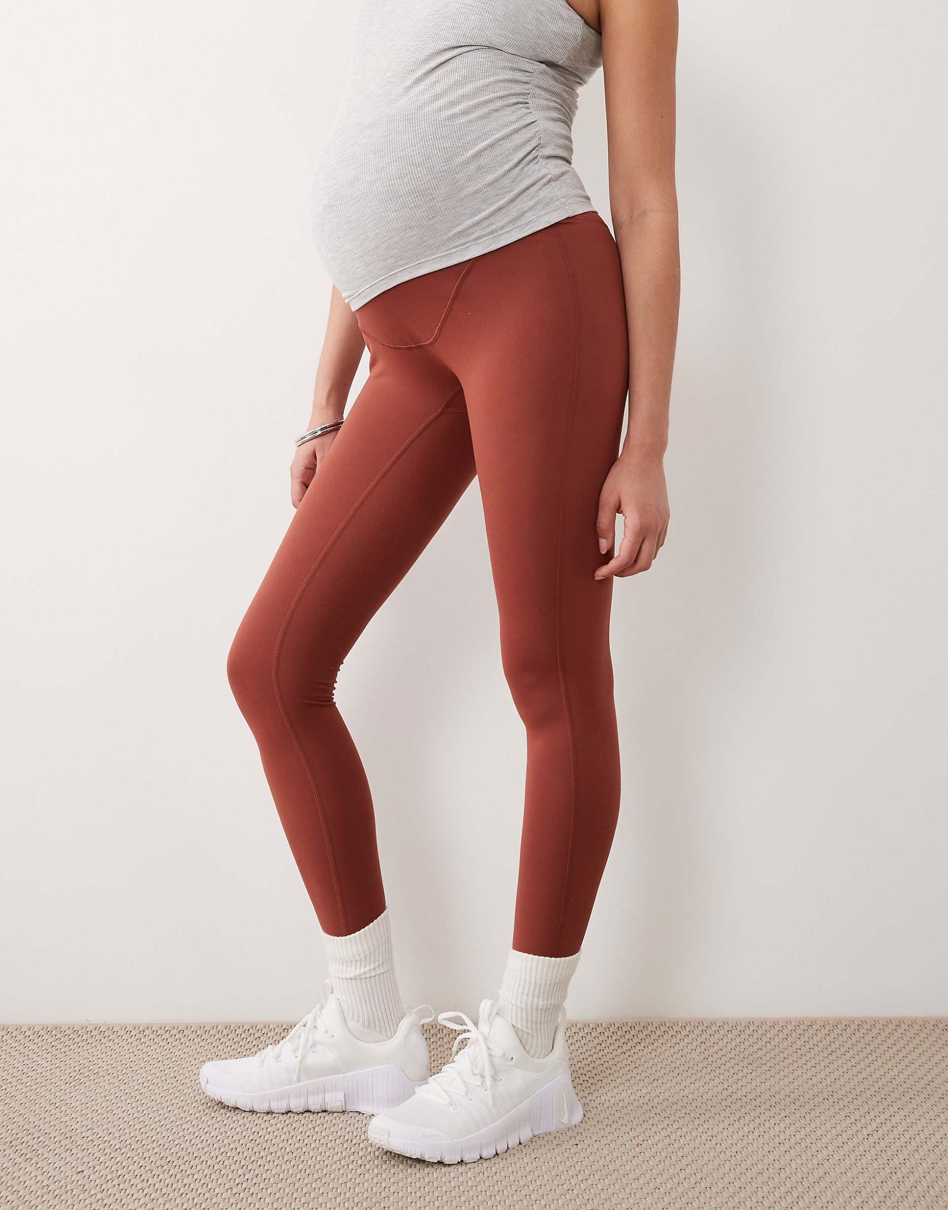 4505 Maternity Icon soft touch high waist yoga leggings in amber