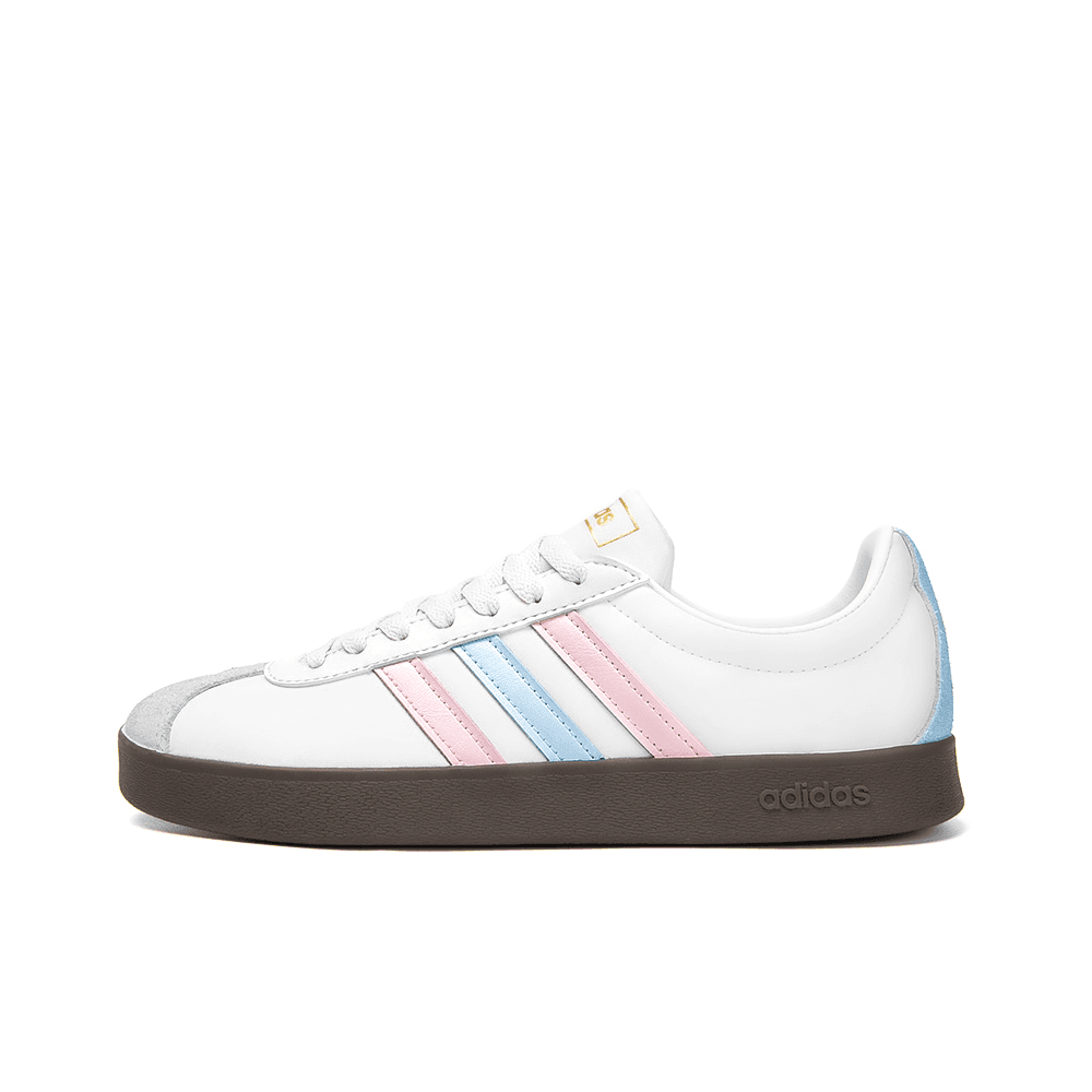 Adidas Neo VL Court 2.0 Anti-Slip Wear-Resistant Low-Top Skateboard Shoes Unisex White Pink Blue