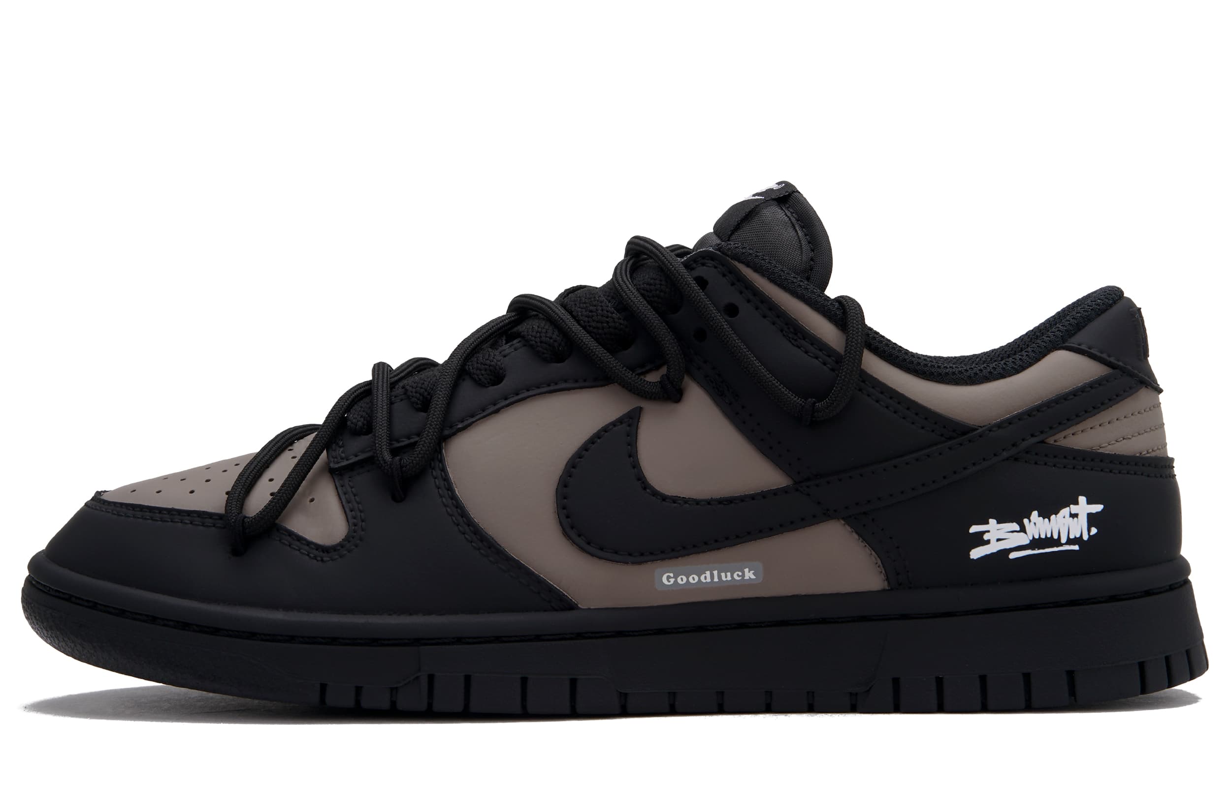 Custom Sneakers Nike Dunk 'Mocha Sniper' High Street Couple Trendy Versatile American Streetwear Wear-Resistant Low-Top Casual Shoes Unisex Black Brown