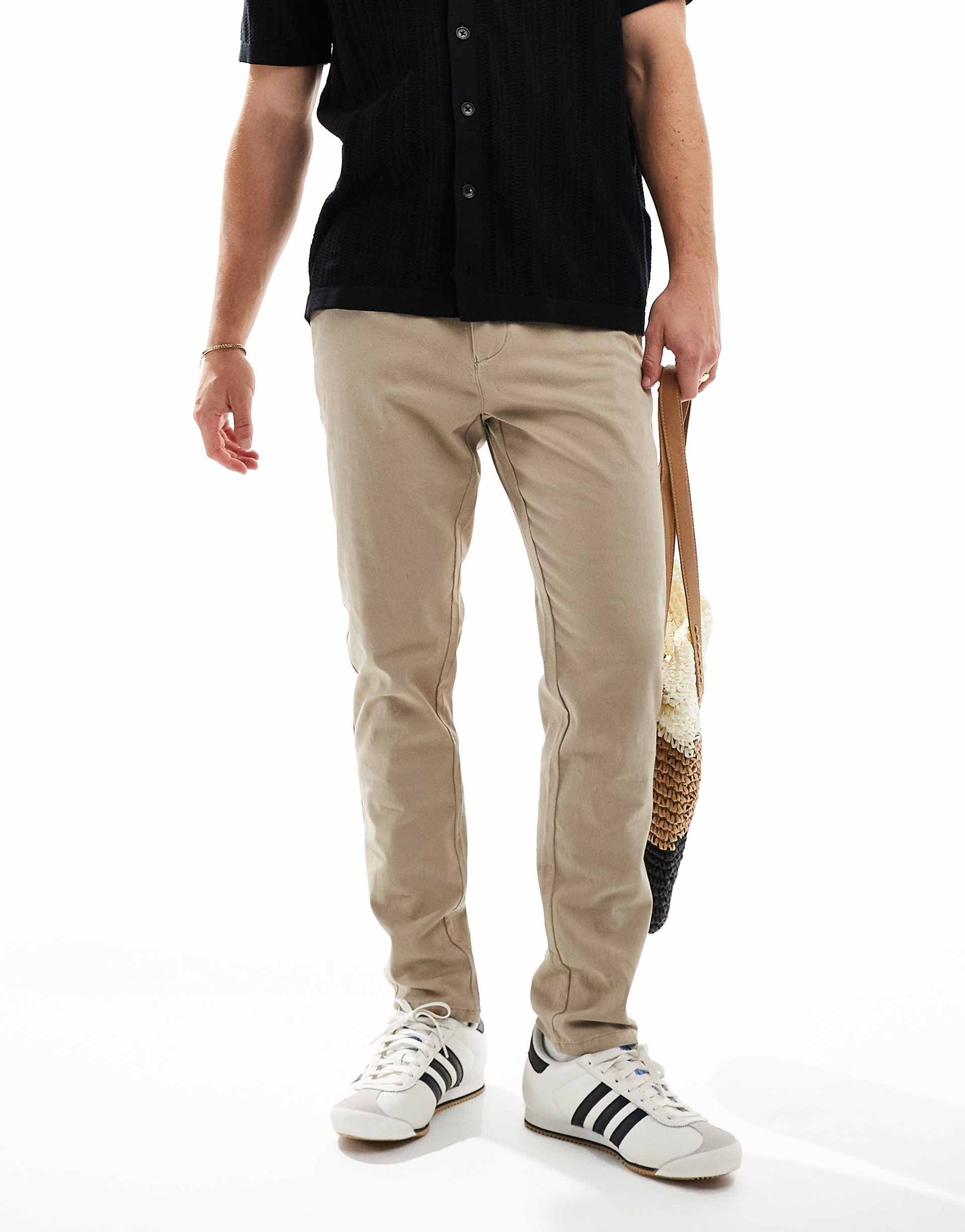 Only & Sons slim fit chinos in beige