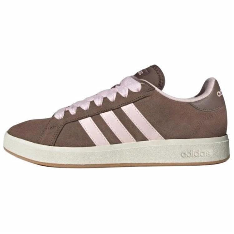 Adidas Grand Court Base 00s Anti-Slip Wear-Resistant Low-Top Skateboard Shoes Unisex Brown Pink