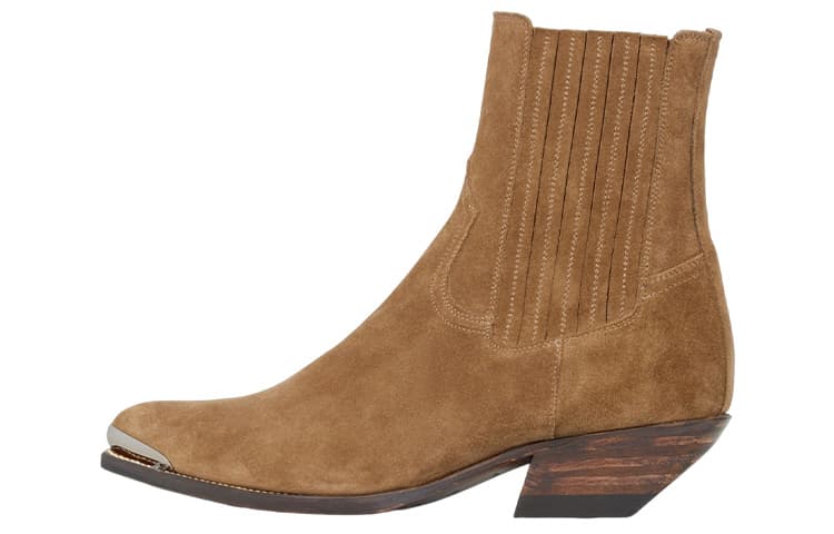 CELINE Fashion Slip-On Short Chelsea Boots Women's Brown