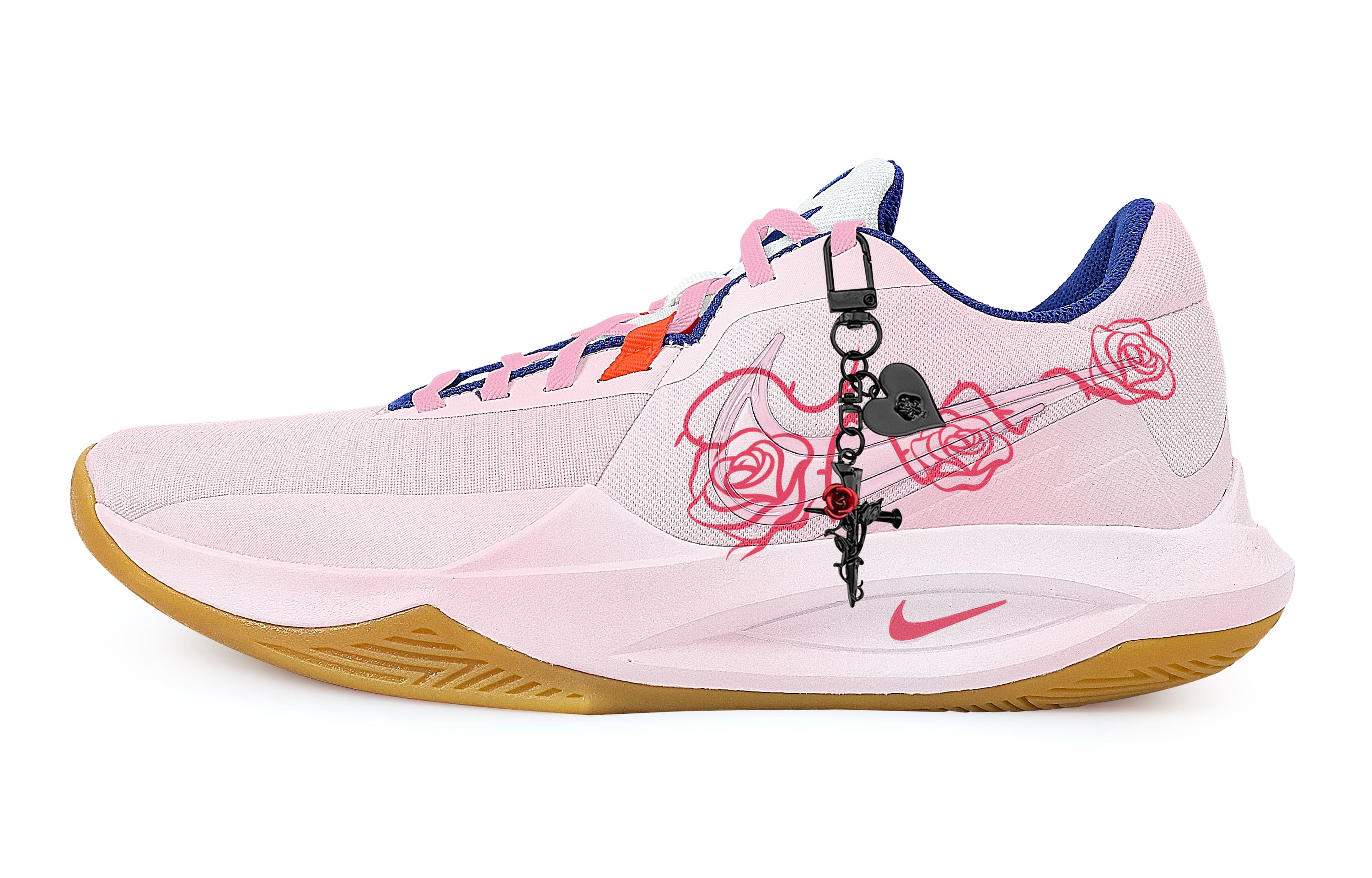 Custom Sneakers Nike Precision 6 'Rose Waltz' Retro Graffiti Outline Romantic Comfort Fashion Slip-Resistant Wear-Resistant Low-Top Basketball Shoes Men's Pink