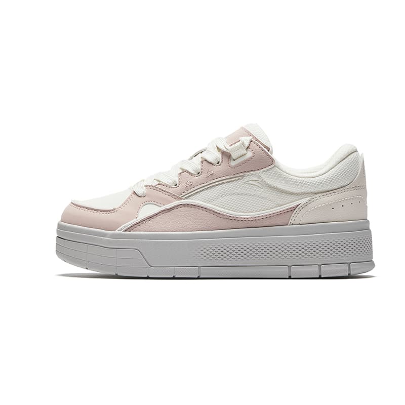 Anta Breeze Versatile Comfort Slip-Resistant Wear-Resistant Low-Top Skate Shoes Women's Pink White Gray