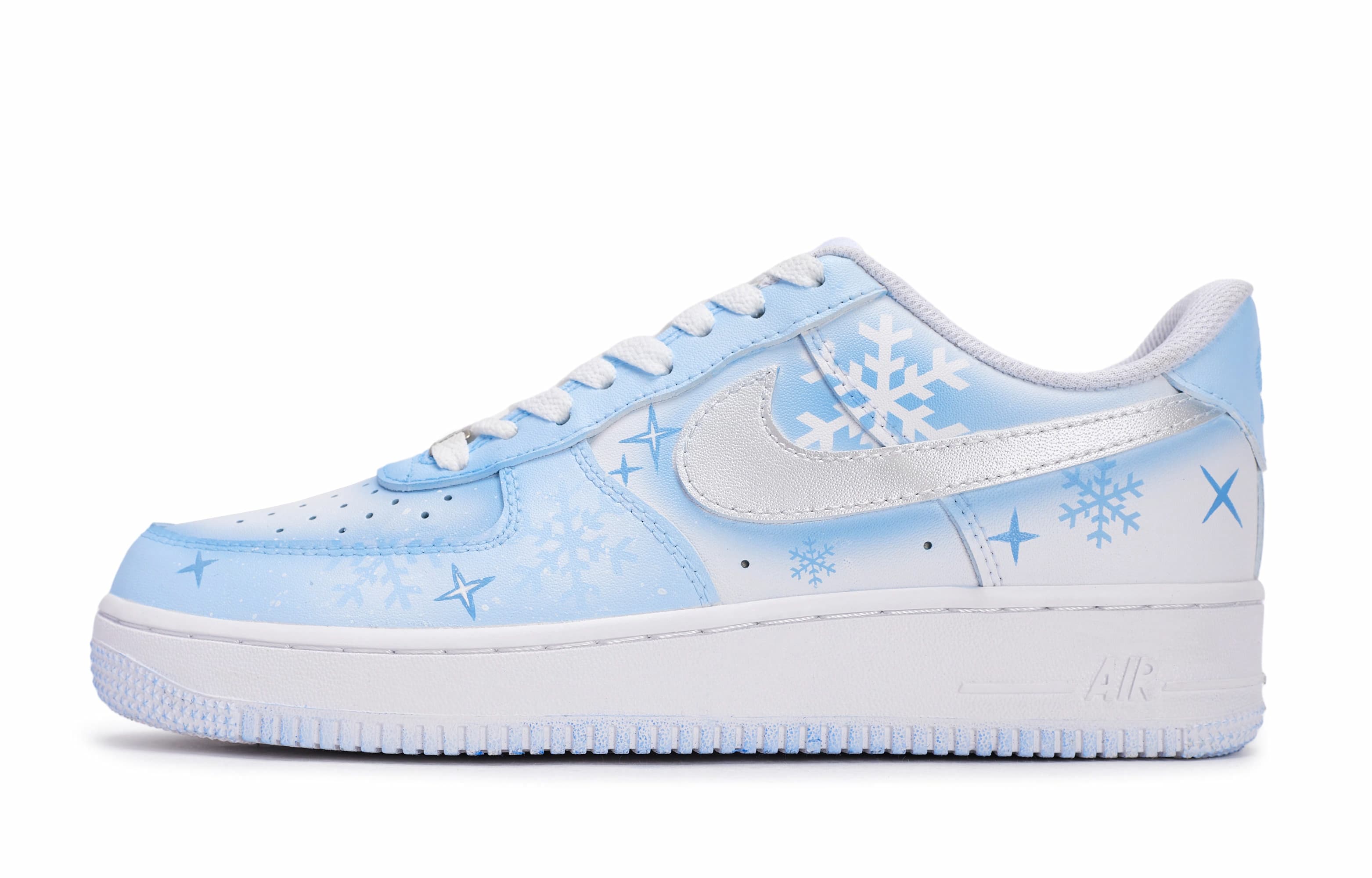 Nike Air Force 1 Skateboard Shoes Unisex Low-Top White/Blue/Silver