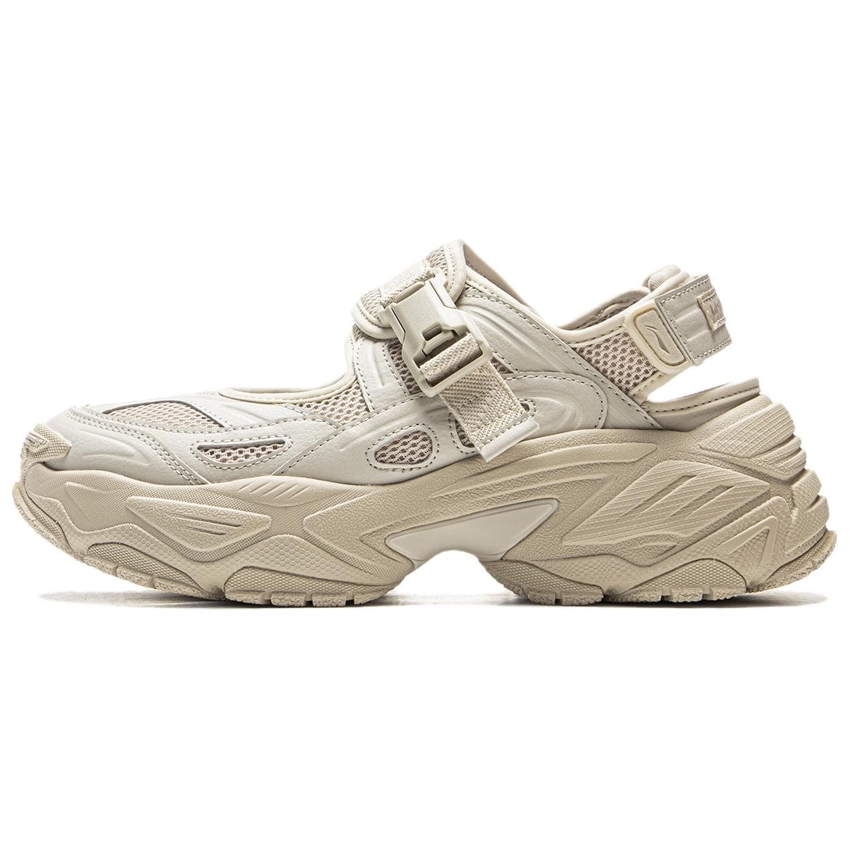 Li-Ning Brown Sugar 2 Classic Fashion Velcro Versatile Retro Thick-Sole Height-Increasing Slip-Resistant Wear-Resistant Breathable Low-Top Casual Shoes Women's Beige