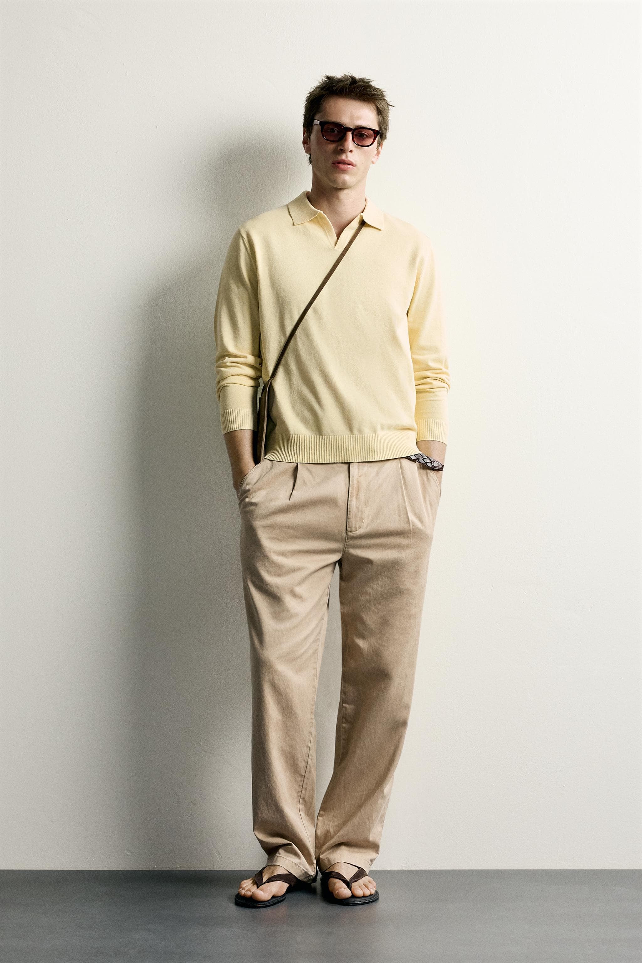 COTTON-LINEN REGULAR FIT KNIT POLO SHIRT