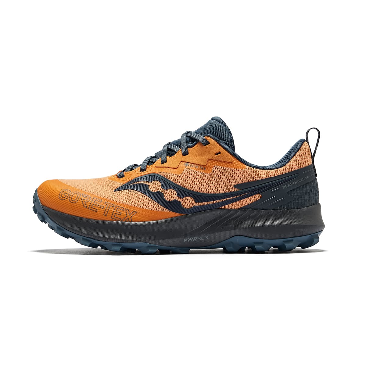 Saucony PEREGRINE 14 GTX Multi-Function Professional Trail Low-Top Running Shoes Men's Orange Dark Gray