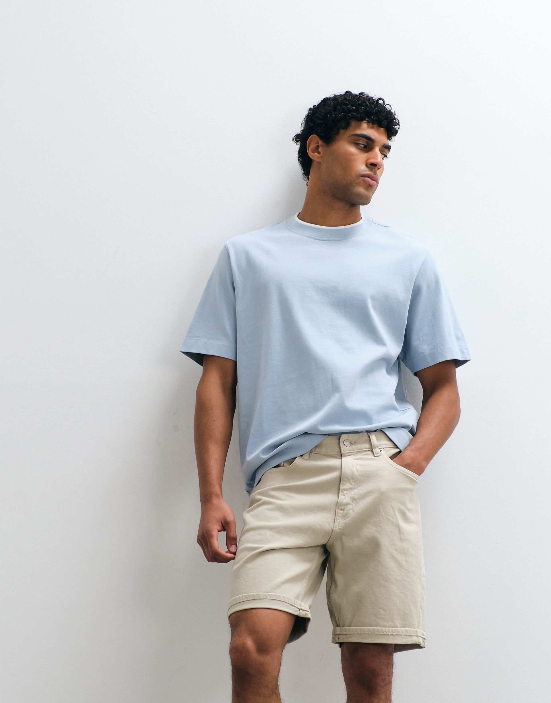 Abercrombie & Fitch premium heavyweight T-shirt with tipping in blue