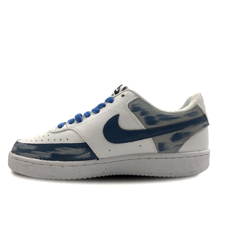 Nike Court Vision 1 Anti-Slip Wear-Resistant Low-Top Skateboard Shoes Men's White Blue