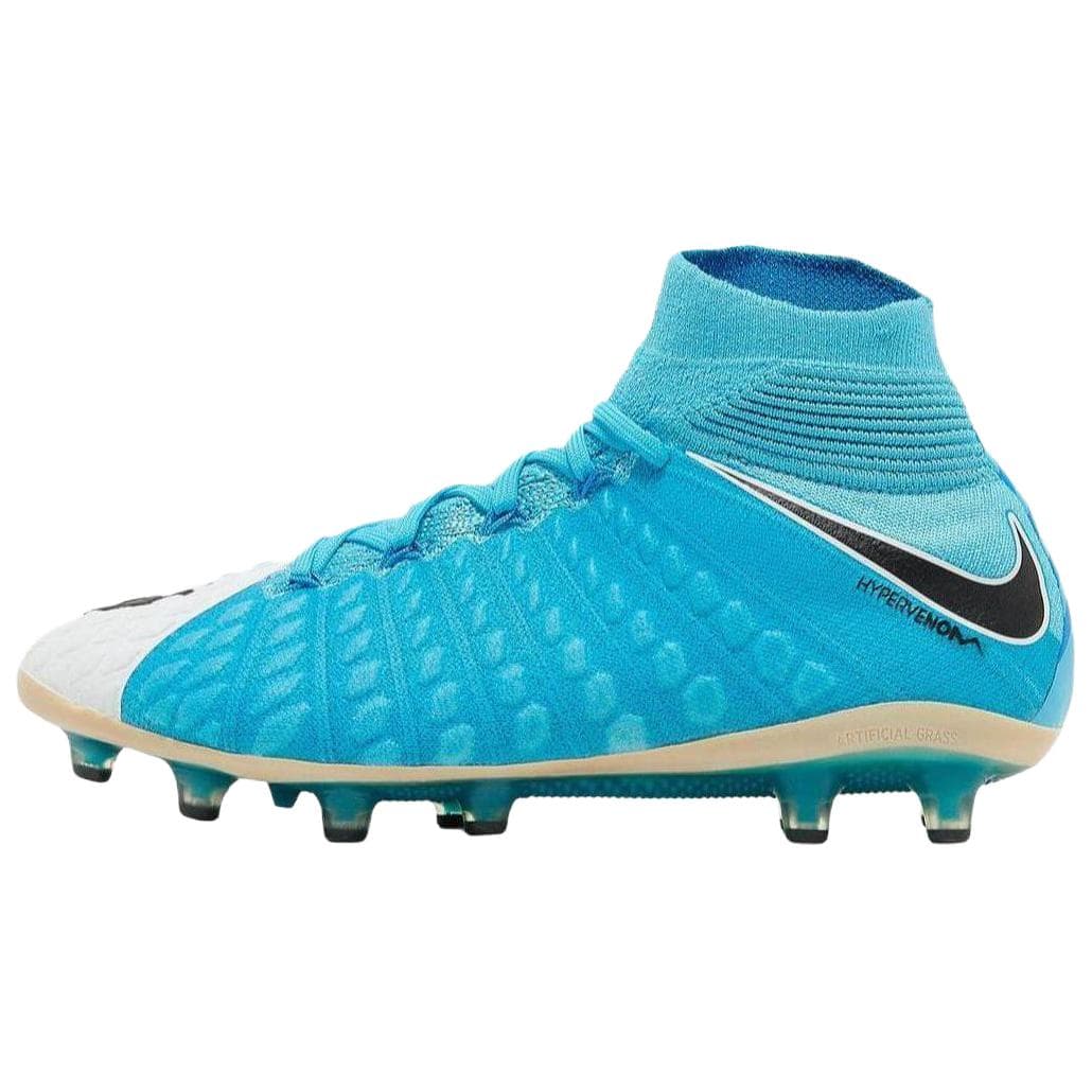 Nike Hypervenom Phantom 3 Artificial Turf AG (Rubber Studs) TF (Rubber Turf) Cushioned Non-Slip Wear-Resistant Breathable Soccer Cleats Men's Blue White Black