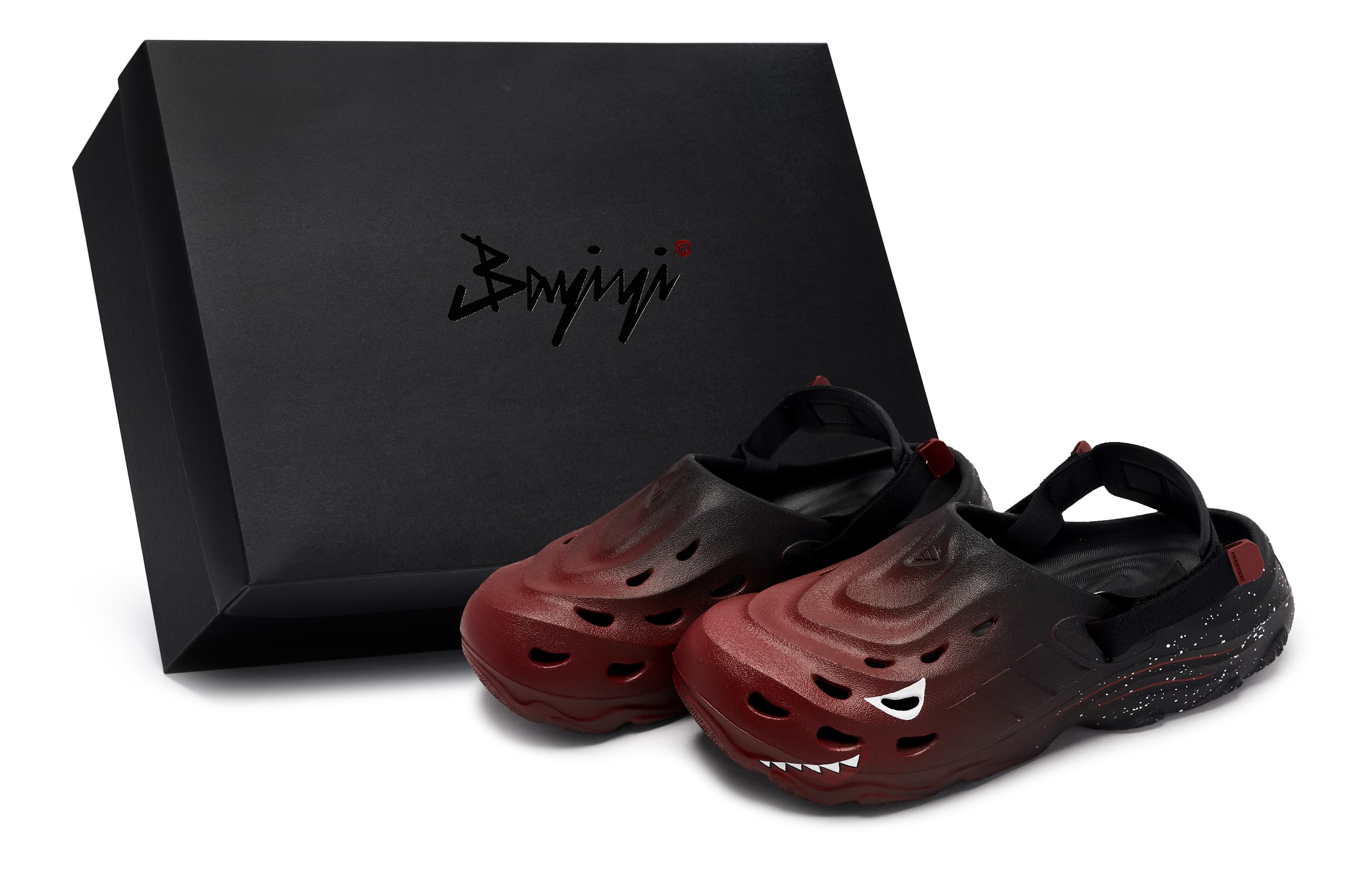【Custom Shoes】adidas MAXXCLOG 811 'Dumb Shark' Special Box Cute Ugly-Cute Funny Splatter Paint Cool Clogs Unisex Black White Red