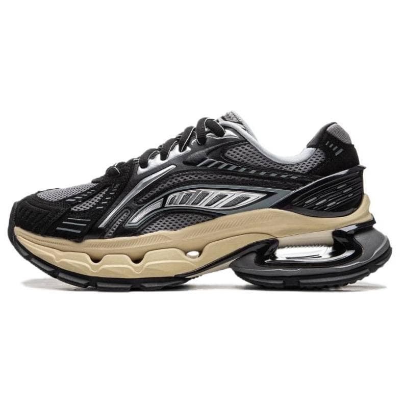 LiNing Furious Rider Bow Cushioning Wear-Resistant Low-Top Casual Shoes Men's Black Gray