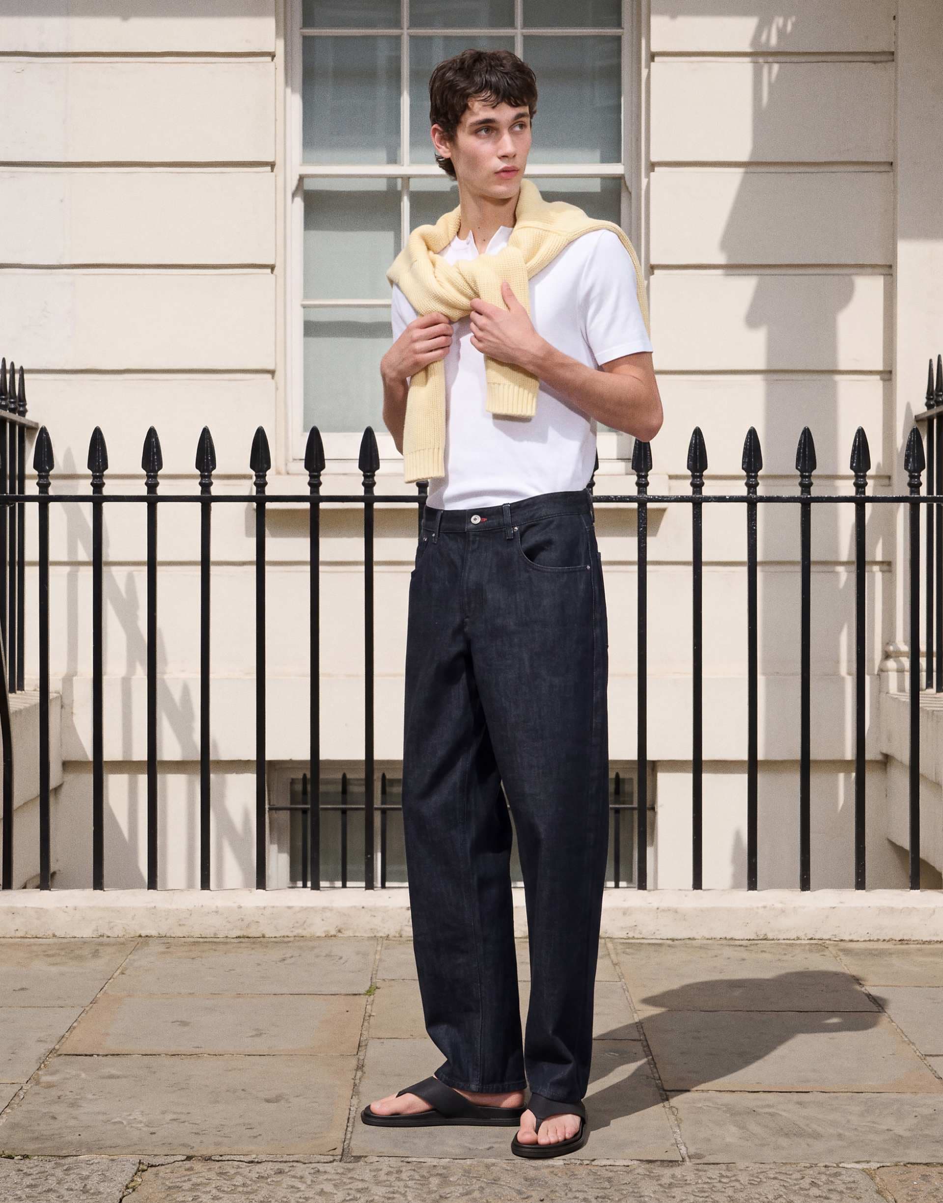 ASOS DESIGN premium selvage straight jeans in indigo