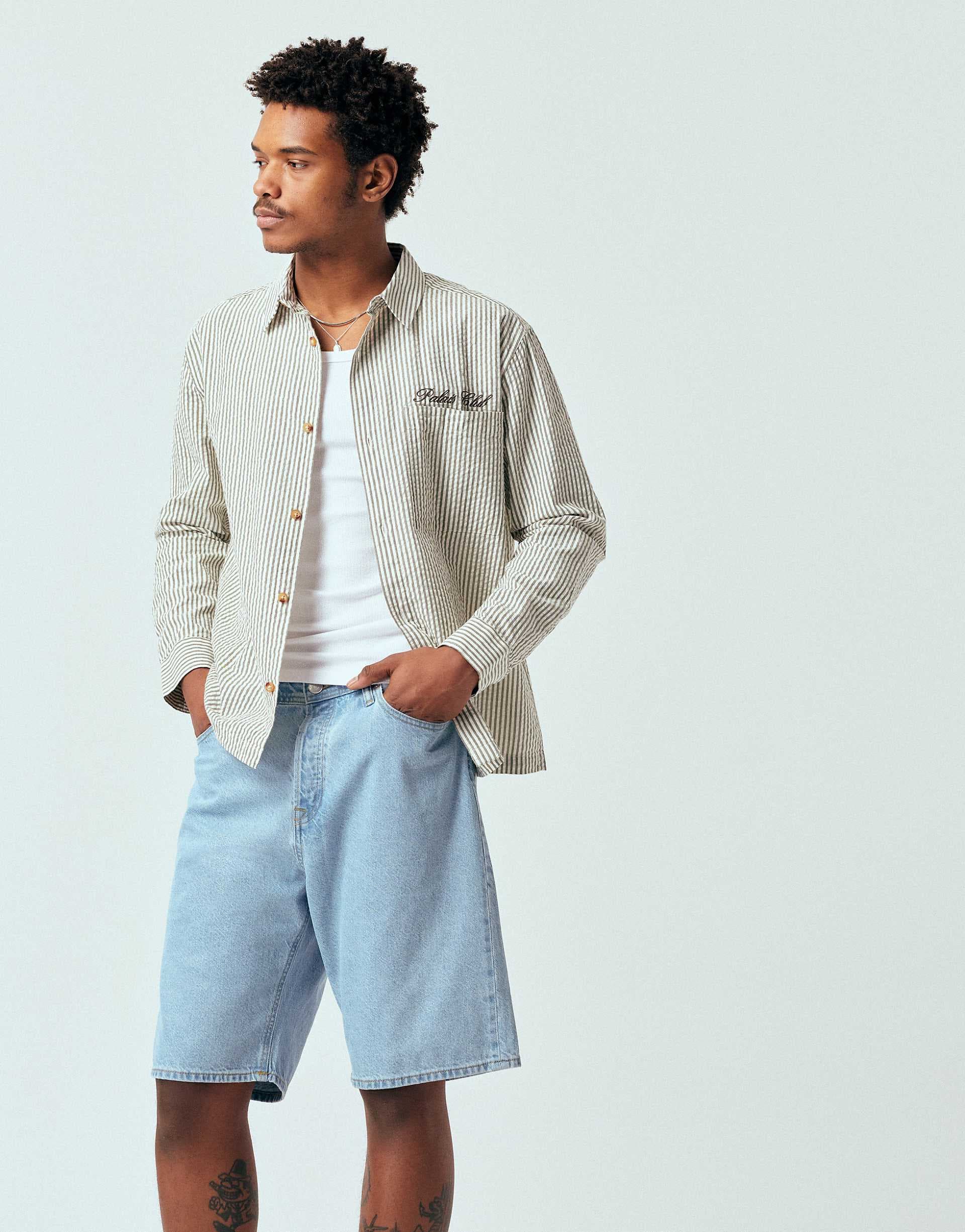 Jack & Jone Alex baggy denim shorts in light blue