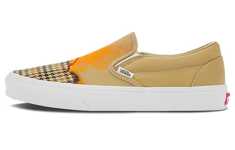 Vans Slip on Low Tops Casual Shoe Unisex Brown Yellow