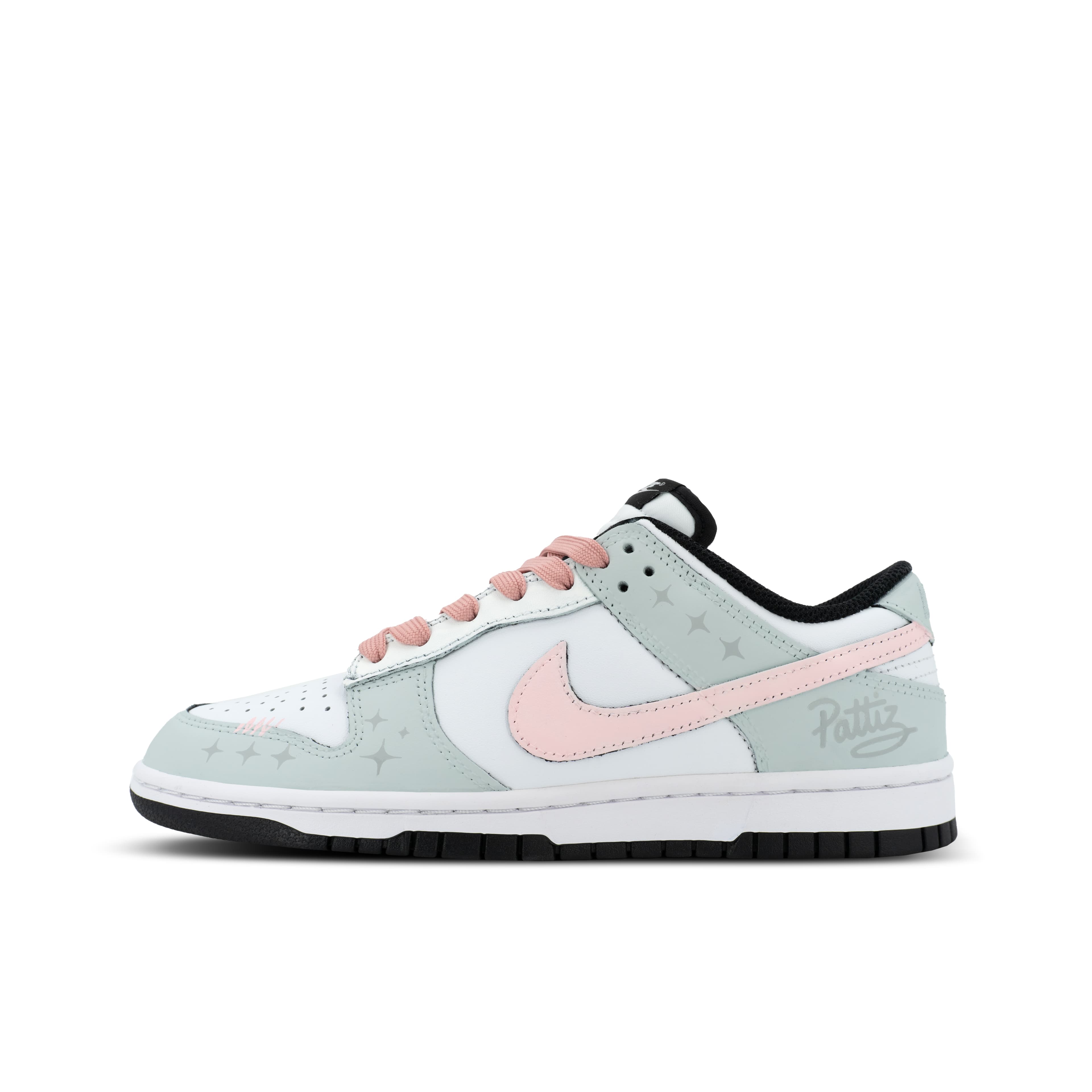 Custom Nike Dunk 'Starry Mischief XJDD Melon Milkshake' Trendy Fashion Versatile Casual College Couple Sweet Youthful Cute Goddess Deconstructed Dual Laces Low-Top Sneakers Unisex White Green