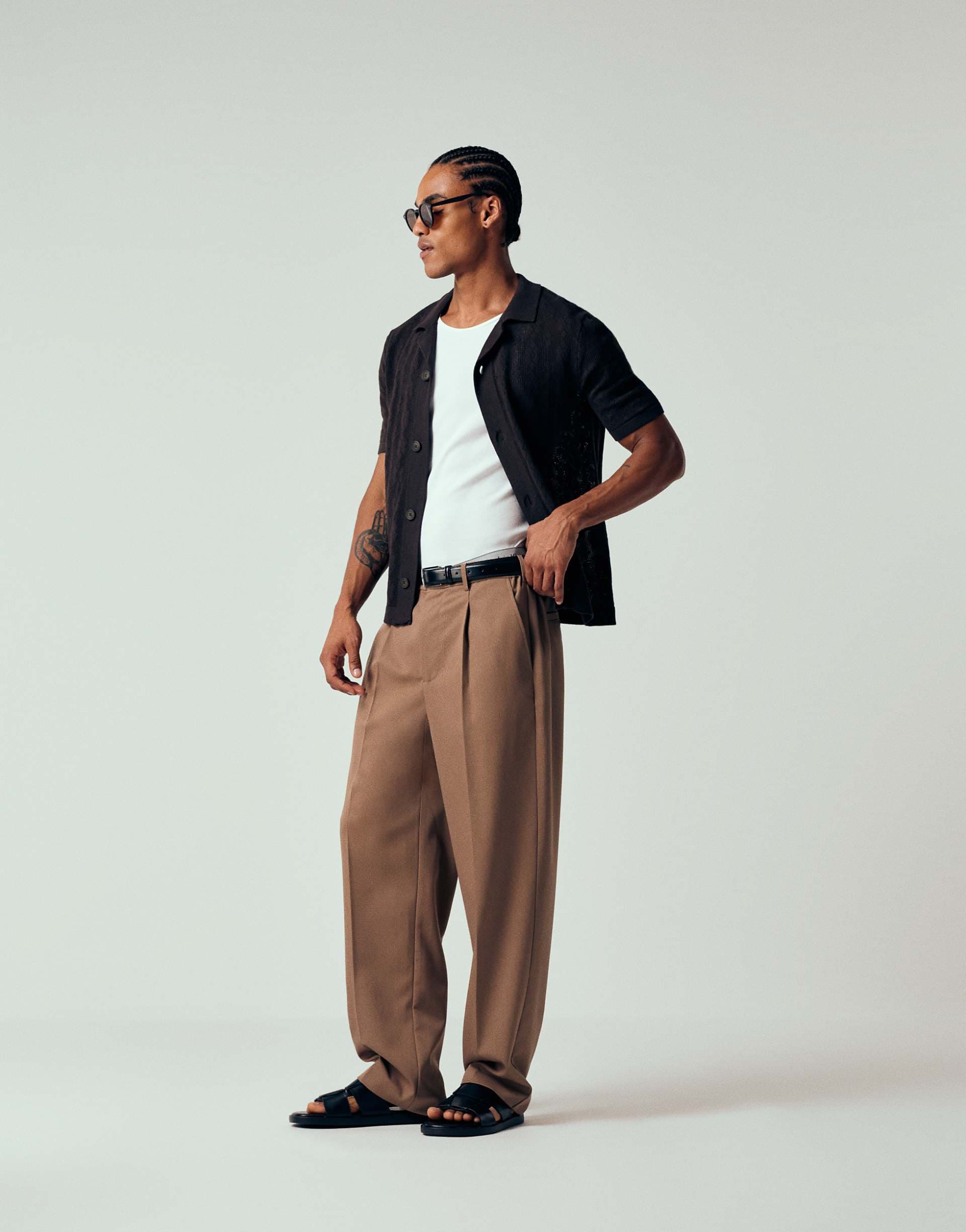 ONLY & SONS loose fit tailored pants in brown