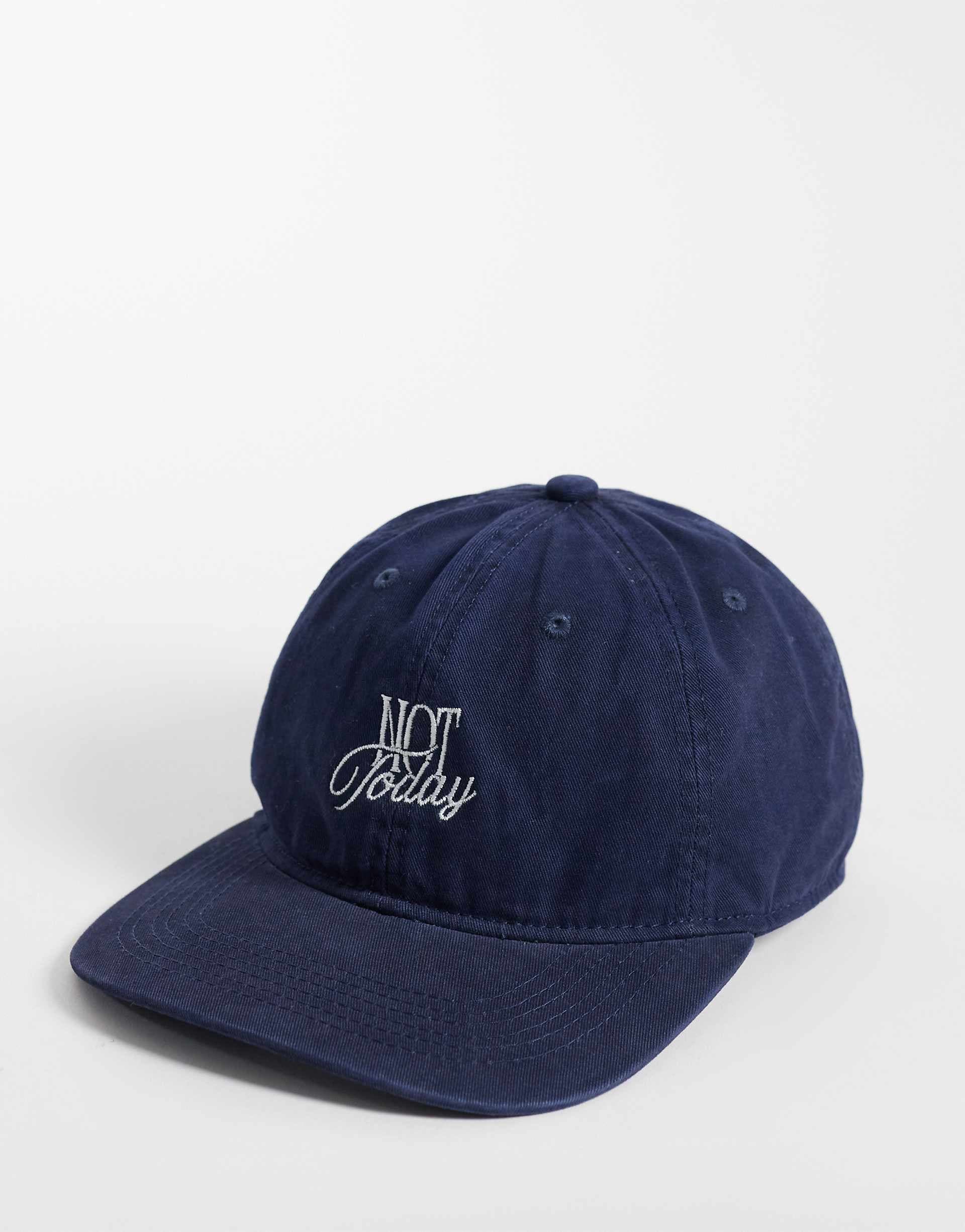 Sui Ava 'Not Today' cap in washed navy blue