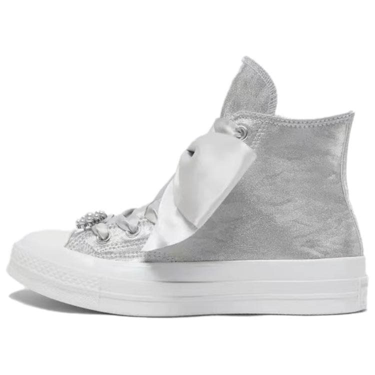 Converse Chuck Taylor All Star Anti-Slip Wear-Resistant High-Top Skateboard Shoes Unisex Silver