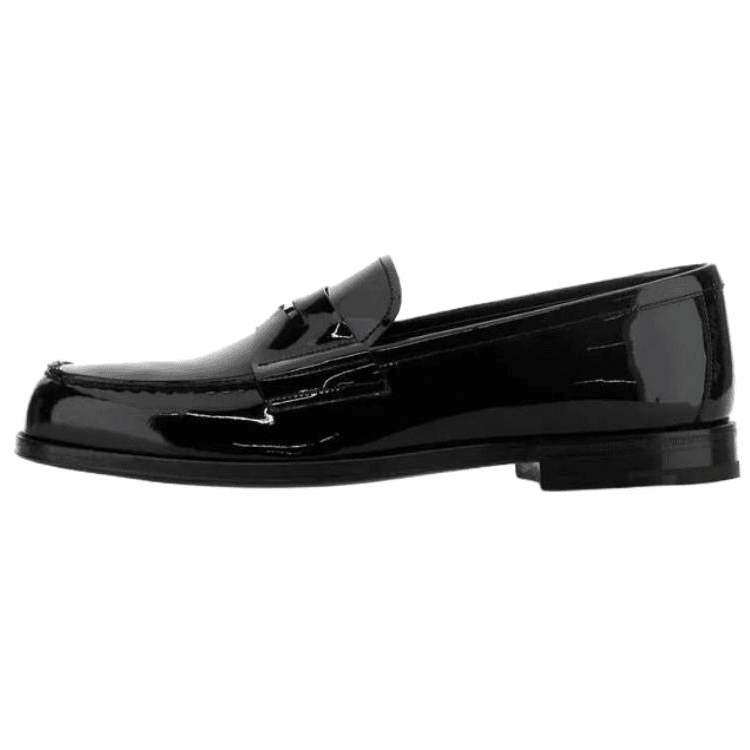 PRADA Round Toe Slip-On Flat Loafers Casual Shoes Men's Black