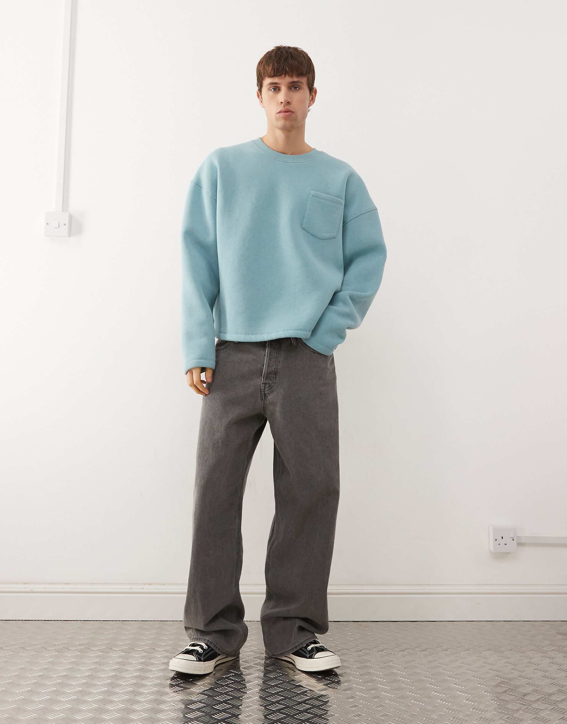 Reclaimed Vintage heavyweight sweatshirt in washed blue